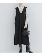 【コカ/COCA】のエンボス Vネックワンピース 大人の最旬トレンドファッション＆コーディネート founy(ファウニー) ファッション Fashion レディースファッション Fashion for Women ワンピース Dresses インナー Innerwear 春 Spring シンプル Simple, Minimal ストレッチ Stretch, Stretchy Fabric スリット Slit, Slit Detail スリーブ Sleeve, Long Sleeve / Short Sleeve 定番 Standard, Basic Item ノースリーブ Sleeveless, No-Sleeve バルーン Balloon, Balloon Silhouette ポケット Pocket, Pocket Detail 無地 Plain, Solid Color ロング Long, Long-Length エレガント 上品 Elegant ビジネス 仕事 通勤 Business / Work / Commuting 2026年 2026 2026春夏・S/S Spring/Summer 2026 SS26 thumbnail Black|ID: prp329100004983300 ipo3291000000037331331