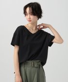 【ベイフロー/BAYFLOW】のV・Uネックで着られる シルケット2WAY半袖Tシャツ 大人の最旬トレンドファッション＆コーディネート founy(ファウニー) ファッション Fashion レディースファッション Fashion for Women トップス・カットソー Cut & Sew Tops シャツ・ブラウス・オフィスカジュアル Elegant Blouses & Button-Ups ロングTシャツ・Tシャツ Longline T-Shirts & Tees おすすめ Recommended / Our Picks シルク Silk, 100% Silk シルケット Silket, Silky Cotton デニム Denim, Jeans Material フロント Front, Front Design 今季 This Season, Current Season 半袖 Short Sleeve, Half Sleeve 夏 Summer thumbnail ブラック19|ID: prp329100004983301 ipo3291000000037331334