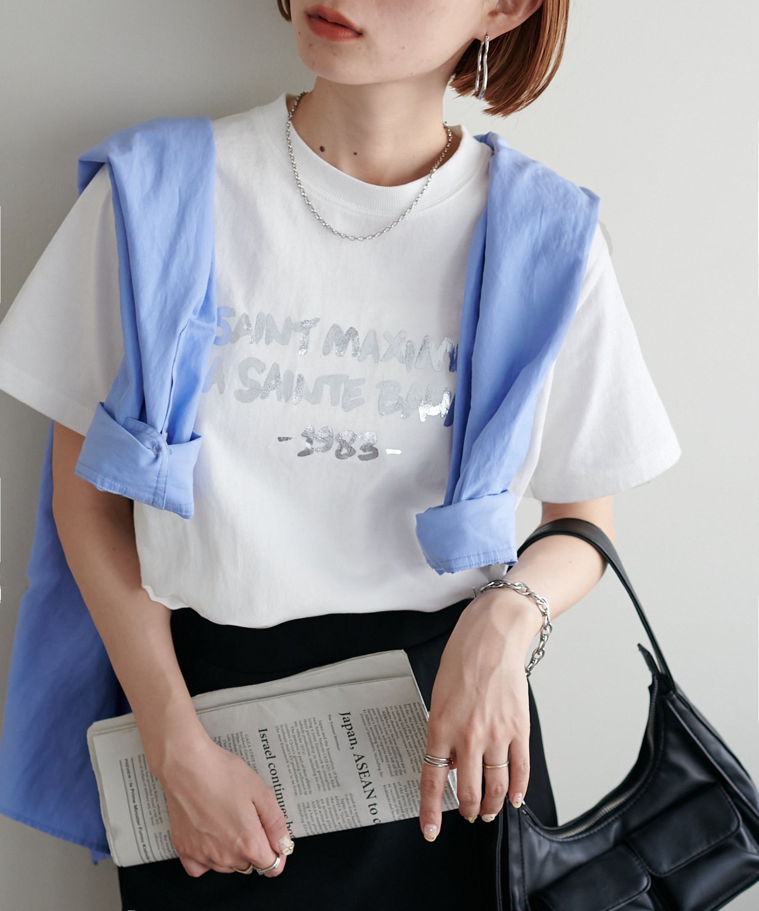 【ディスコート/Discoat】の【WEB限定/新色追加!】アソート箔プリントTシャツ インテリア・キッズ・メンズ・レディースファッション・服の通販 founy(ファウニー) 　ファッション　Fashion　レディースファッション　Fashion for Women　トップス・カットソー　Cut & Sew Tops　シャツ・ブラウス・オフィスカジュアル　Elegant Blouses & Button-Ups　ロングTシャツ・Tシャツ　Longline T-Shirts & Tees　インナー　Innerwear　キャミワンピース　Cami Dress, Slip Dress　コンパクト　Compact, Small Size　シンプル　Simple, Minimal　トレンド　Trend, Trending Now　バランス　Balance, Style Balance　ビスチェ　Bustier, Corset Top　プリント　Print, Printed Pattern　ボトム　Bottoms, Lower Wear　ホワイト|ID: prp329100004983304 ipo3291000000037331347