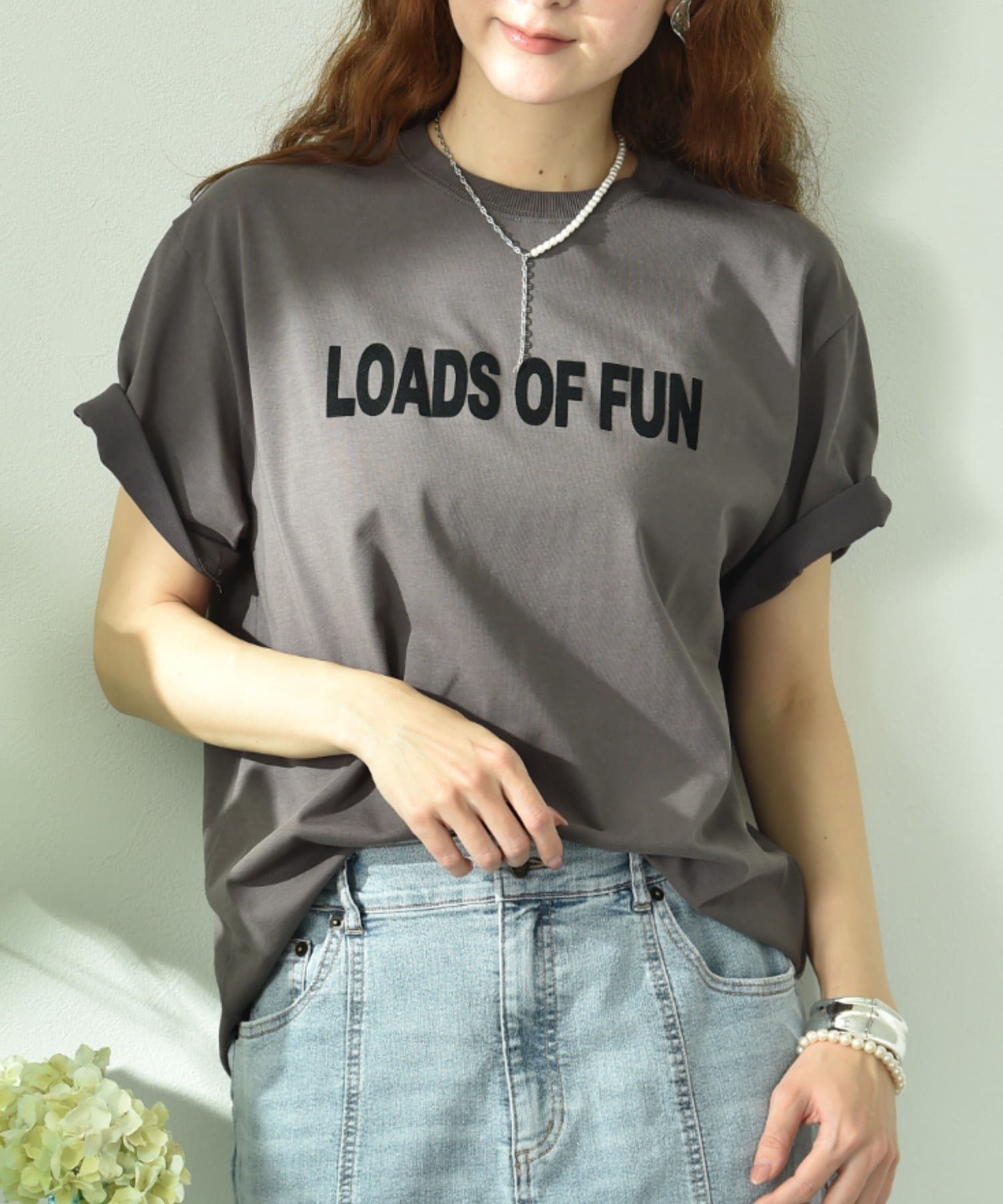 【インタープラネット/INTERPLANET】の【UV・接触冷感】アソートプリントオーバーサイズTシャツ インテリア・キッズ・メンズ・レディースファッション・服の通販 founy(ファウニー) 　ファッション　Fashion　レディースファッション　Fashion for Women　トップス・カットソー　Cut & Sew Tops　シャツ・ブラウス・オフィスカジュアル　Elegant Blouses & Button-Ups　ロングTシャツ・Tシャツ　Longline T-Shirts & Tees　シンプル　Simple, Minimal　フロント　Front, Front Design　ベーシック　Basic, Essential　ボトム　Bottoms, Lower Wear　夏　Summer　旅行　Travel　その他 チャコールグレー|ID: prp329100004983306 ipo3291000000037331364