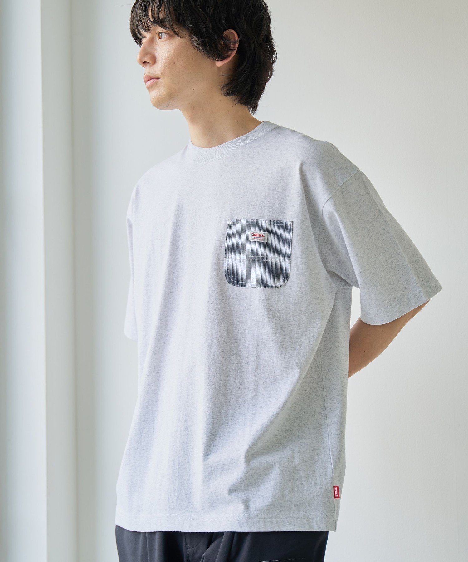 【コーエン/COEN】のSMITH S(スミス)別注ポケット切替えTシャツ インテリア・キッズ・メンズ・レディースファッション・服の通販 founy(ファウニー) 　ファッション　Fashion　レディースファッション　Fashion for Women　トップス・カットソー　Cut & Sew Tops　シャツ・ブラウス・オフィスカジュアル　Elegant Blouses & Button-Ups　ロングTシャツ・Tシャツ　Longline T-Shirts & Tees　アメリカン　American Style　春　Spring　切替　Switching, Contrast Panel　シンプル　Simple, Minimal　スウェット / スエット　Sweatshirt, Sweatwear　定番　Standard, Basic Item　ニューヨーク　New York, NYC Style　人気　Popular, Best Seller　プリント　Print, Printed Pattern　ベーシック　Basic, Essential　ポケット　Pocket, Pocket Detail　別注　Limited Edition, Custom Order　ワーク　Workwear, Utility Style　2026年　2026　2026春夏・S/S　Spring/Summer 2026 SS26　LT.GRAY|ID: prp329100004983312 ipo3291000000037331421