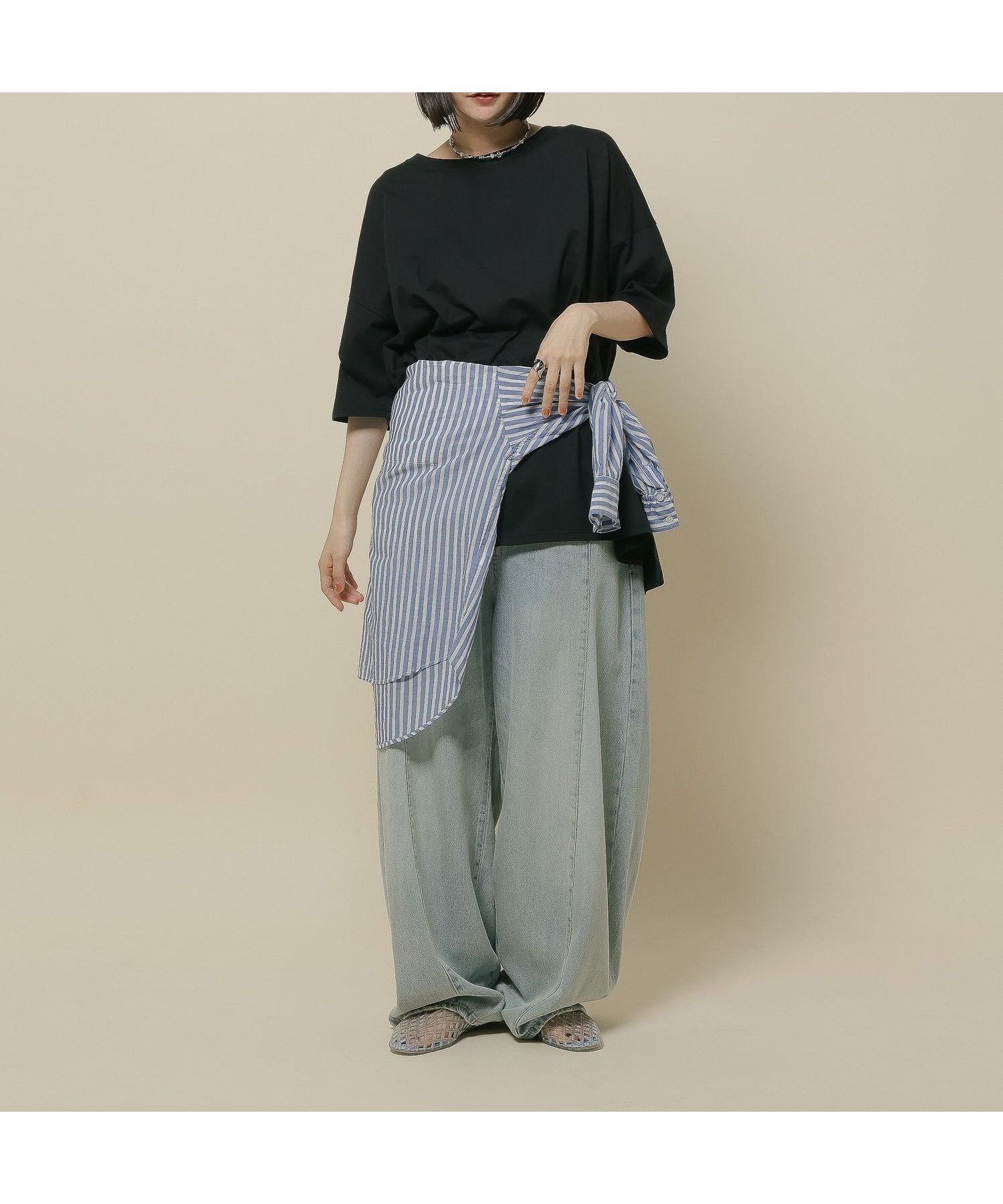【ニコアンド/niko and】のさらっとチュニT インテリア・キッズ・メンズ・レディースファッション・服の通販 founy(ファウニー) 　ファッション　Fashion　レディースファッション　Fashion for Women　おすすめ　Recommended / Our Picks　シンプル　Simple, Minimal　チュニック　Tunic, Long Top　トレンド　Trend, Trending Now　バランス　Balance, Style Balance　ビスチェ　Bustier, Corset Top　ベスト　Vest, Waistcoat　ボーダー　Border, Stripe　ルーズ　Loose, Oversized　今夏　This Summer　夏　Summer　無地　Plain, Solid Color　ブラック無地|ID: prp329100004983316 ipo3291000000037331453