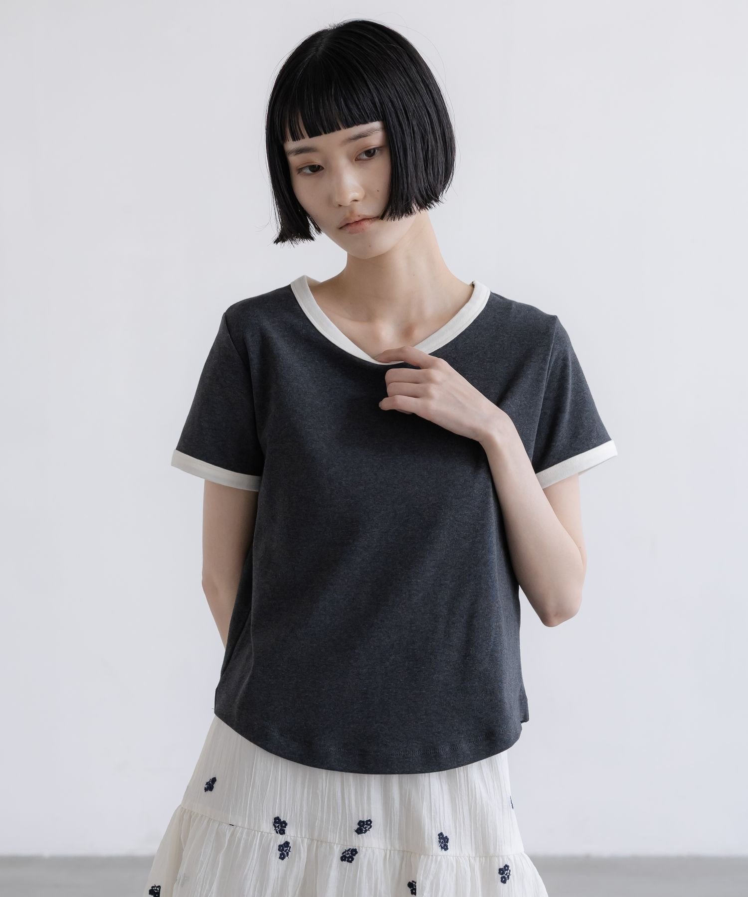 【ローリーズファーム/LOWRYS FARM】のリンガーTEE インテリア・キッズ・メンズ・レディースファッション・服の通販 founy(ファウニー) 　ファッション　Fashion　レディースファッション　Fashion for Women　インナー　Innerwear　キャミ　Camisole, Cami Top　サロペット　Overalls, Salopette　ジャケット　Jacket, Outerwear　スポーティ　Sporty, Casual Athletic　バランス　Balance, Style Balance　フィット　Fit, Slim Fit　ベーシック　Basic, Essential　ボトム　Bottoms, Lower Wear　チャコールグレー19|ID: prp329100004983325 ipo3291000000037331501