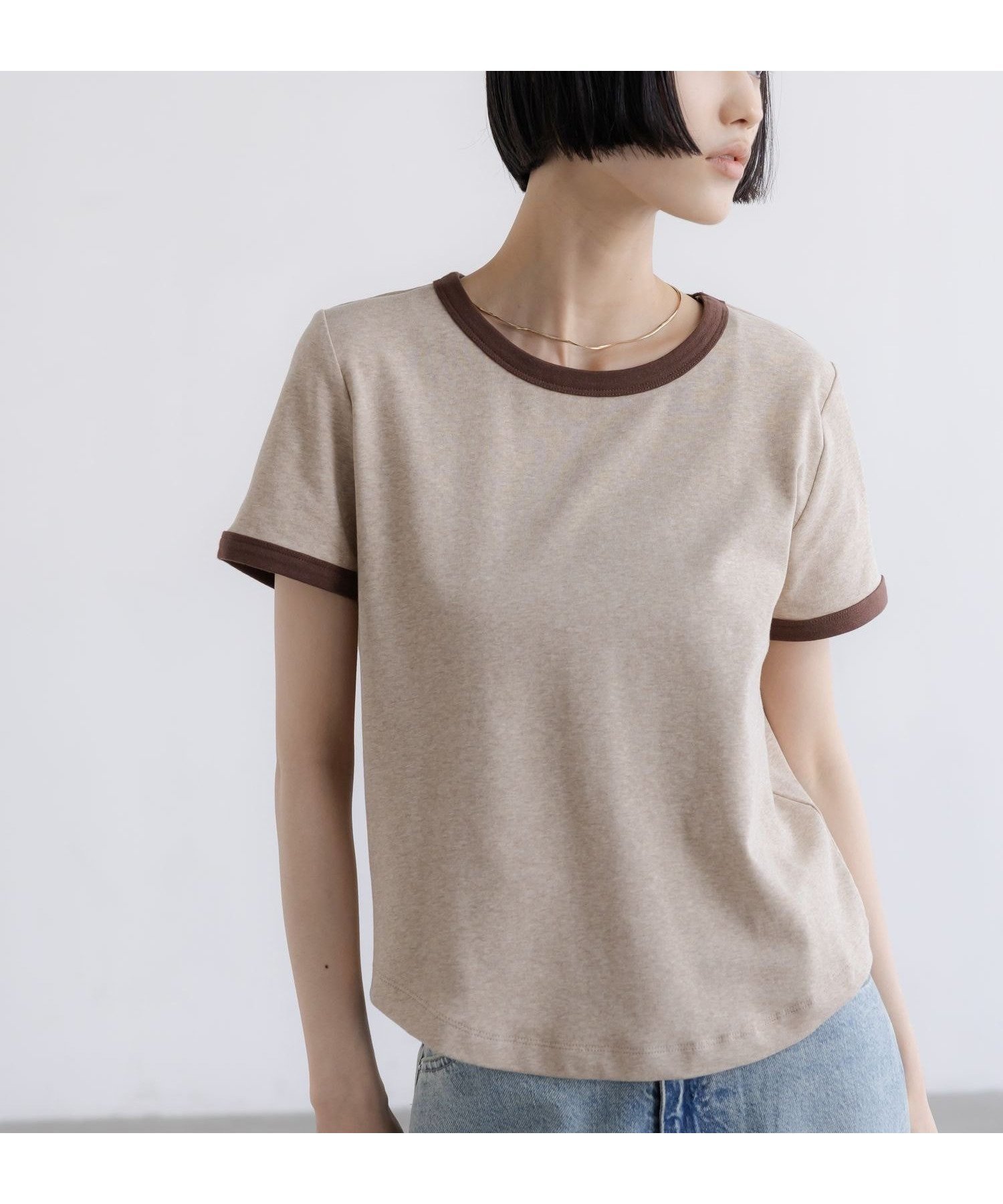 【ローリーズファーム/LOWRYS FARM】のリンガーTEE インテリア・キッズ・メンズ・レディースファッション・服の通販 founy(ファウニー) 　ファッション　Fashion　レディースファッション　Fashion for Women　インナー　Innerwear　キャミ　Camisole, Cami Top　サロペット　Overalls, Salopette　ジャケット　Jacket, Outerwear　スポーティ　Sporty, Casual Athletic　バランス　Balance, Style Balance　フィット　Fit, Slim Fit　ベーシック　Basic, Essential　ボトム　Bottoms, Lower Wear　ブラウン52|ID: prp329100004983325 ipo3291000000037331502