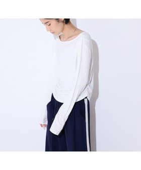 【ジーナシス/JEANASiS】のアシメギャザーボートネックLS 大人の最旬トレンドファッション＆コーディネート founy(ファウニー) ファッション Fashion レディースファッション Fashion for Women おすすめ Recommended / Our Picks アシンメトリー Asymmetrical Style ギャザー Gathered, Ruffled ショルダー Shoulder, Shoulder Strap トレンド Trend, Trending Now バルーン Balloon, Balloon Silhouette ボトム Bottoms, Lower Wear |ID:prp329100004983332
