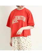 【サマンサモスモス/Samansa Mos2】のブロッキングロゴプリントTシャツ レッド|ID: prp329100004983343 ipo3291000000037331621