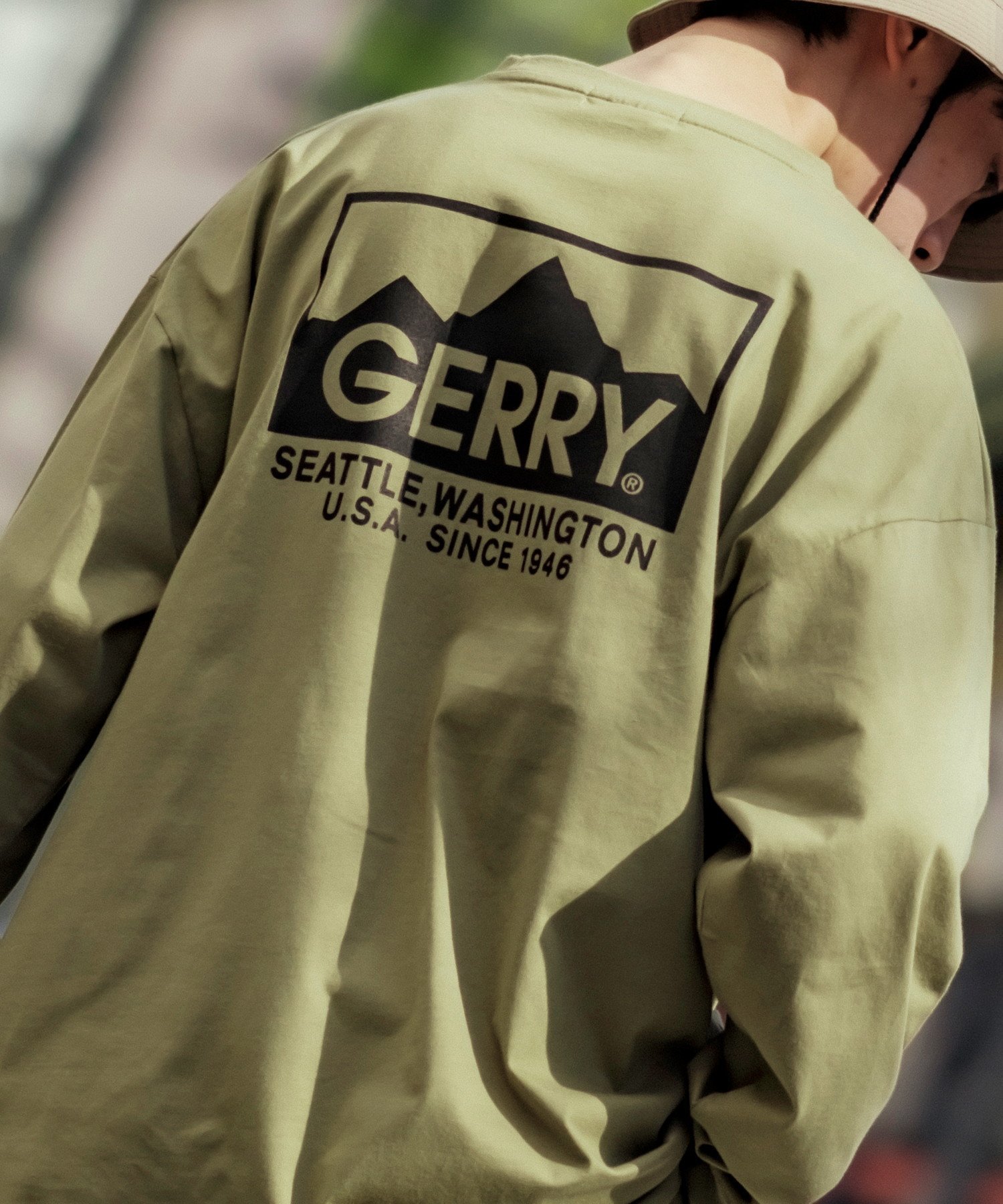 【インプローブス/improves】のGERRY ジェリー 別注 ボックスロゴ プリント ロンT インテリア・キッズ・メンズ・レディースファッション・服の通販 founy(ファウニー) 　ファッション　Fashion　レディースファッション　Fashion for Women　トップス・カットソー　Cut & Sew Tops　ロングTシャツ・Tシャツ　Longline T-Shirts & Tees　アウトドア　Outdoor Clothing　アメリカン　American Style　カーゴパンツ　Cargo Pants, Utility Pants　ショーツ　Shorts, Short Pants　シンプル　Simple, Minimal　デニム　Denim, Jeans Material　トレンド　Trend, Trending Now　定番　Standard, Basic Item　長袖　Long Sleeve, Full Sleeve　パープル　Purple, Violet　プリント　Print, Printed Pattern　ボックス　Boxy, Box Shape　別注　Limited Edition, Custom Order　ワイド　Wide, Wide Fit　おすすめ　Recommended / Our Picks　カーキ|ID: prp329100004983344 ipo3291000000037331630