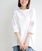 【アールピーエス/rps】の刺繍スリーブ7分袖カットプルオーバー 大人の最旬トレンドファッション＆コーディネート founy(ファウニー) ファッション Fashion レディースファッション Fashion for Women トップス・カットソー Cut & Sew Tops カジュアルプルオーバー・ニットトップス Pullovers & Knit Tops / Casual Pullovers コンシャス Conscious, Bodycon シンプル Simple, Minimal スリーブ Sleeve, Long Sleeve / Short Sleeve フラワー Flower, Floral 再入荷 Restock / Back in Stock thumbnail オフホワイト3|ID: prp329100004983345 ipo3291000000037331635