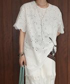 【チュクラ/chuclla】のスカラップレースオーバートップス chw26s227 大人の最旬トレンドファッション＆コーディネート founy(ファウニー) ファッション Fashion レディースファッション Fashion for Women トップス・カットソー Cut & Sew Tops シンプル Simple, Minimal スウェット / スエット Sweatshirt, Sweatwear スカラップ Scallop, Scalloped Edge スラックス Slacks, Dress Pants デニム Denim, Jeans Material thumbnail ホワイト|ID: prp329100004983349 ipo3291000000037331651