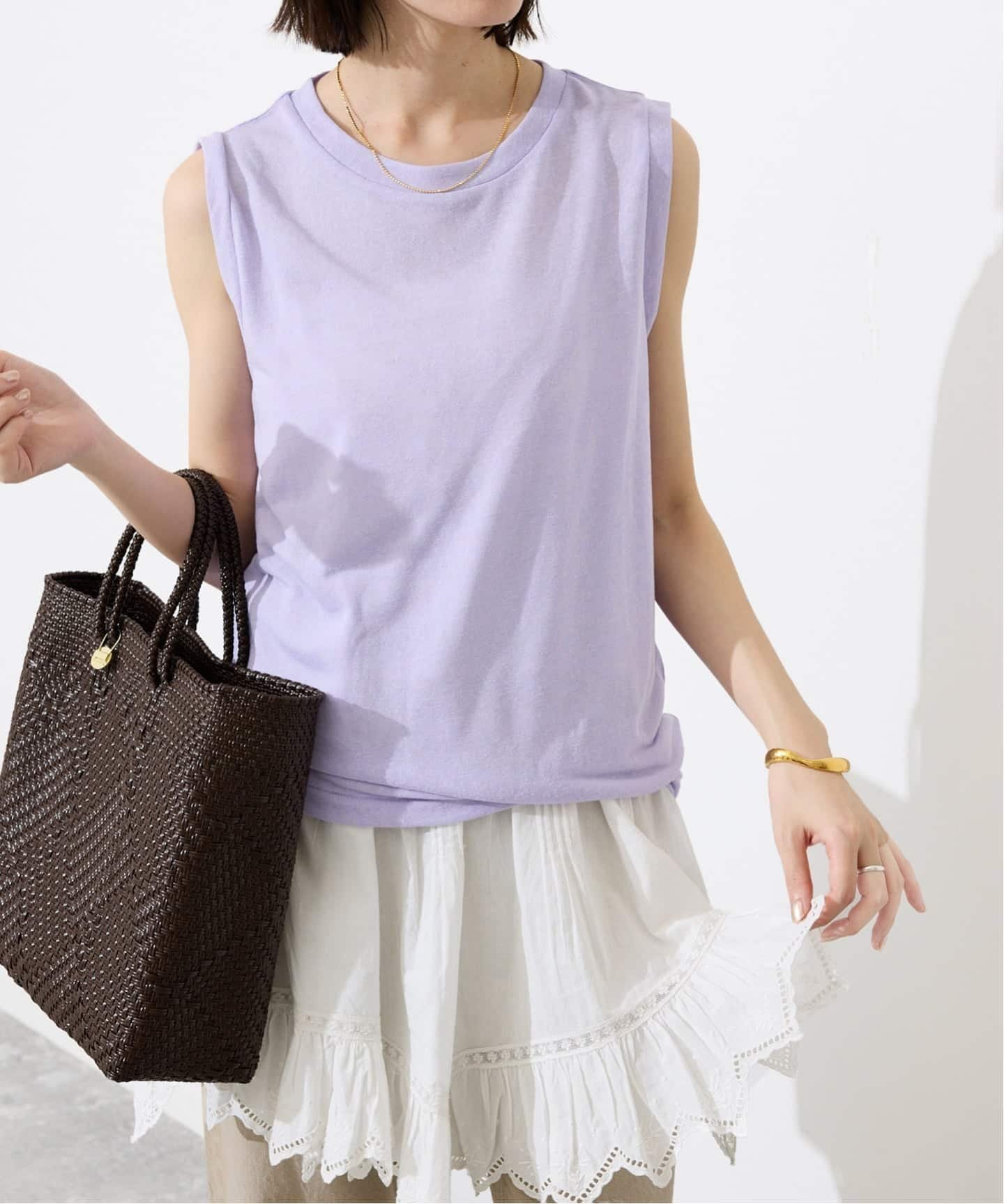 【スローブ イエナ/SLOBE IENA】の《追加》スラブ天竺ノースリーブTEE インテリア・キッズ・メンズ・レディースファッション・服の通販 founy(ファウニー) 　ファッション　Fashion　レディースファッション　Fashion for Women　トップス・カットソー　Cut & Sew Tops　キャミソール&ノースリーブ　Camisoles & Sleeveless Tops　2025年　2025　2025春夏・S/S　Spring/Summer 2025 SS25　ノースリーブ　Sleeveless, No-Sleeve　パープル　Purple, Violet　人気　Popular, Best Seller　パープル C|ID: prp329100004983356 ipo3291000000037331682