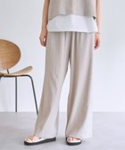 【ビアズリー/BEARDSLEY】のリネンウエストリブパンツ 大人の最旬トレンドファッション＆コーディネート founy(ファウニー) ファッション Fashion レディースファッション Fashion for Women パンツ Pants & Trousers 洗える Machine Washable カットソー Cut and Sewn Top 定番 Standard, Basic Item ポケット Pocket, Pocket Detail リネン Linen, Linen Fabric ワイド Wide, Wide Fit 再入荷 Restock / Back in Stock thumbnail グレー|ID: prp329100004983373 ipo3291000000037331765