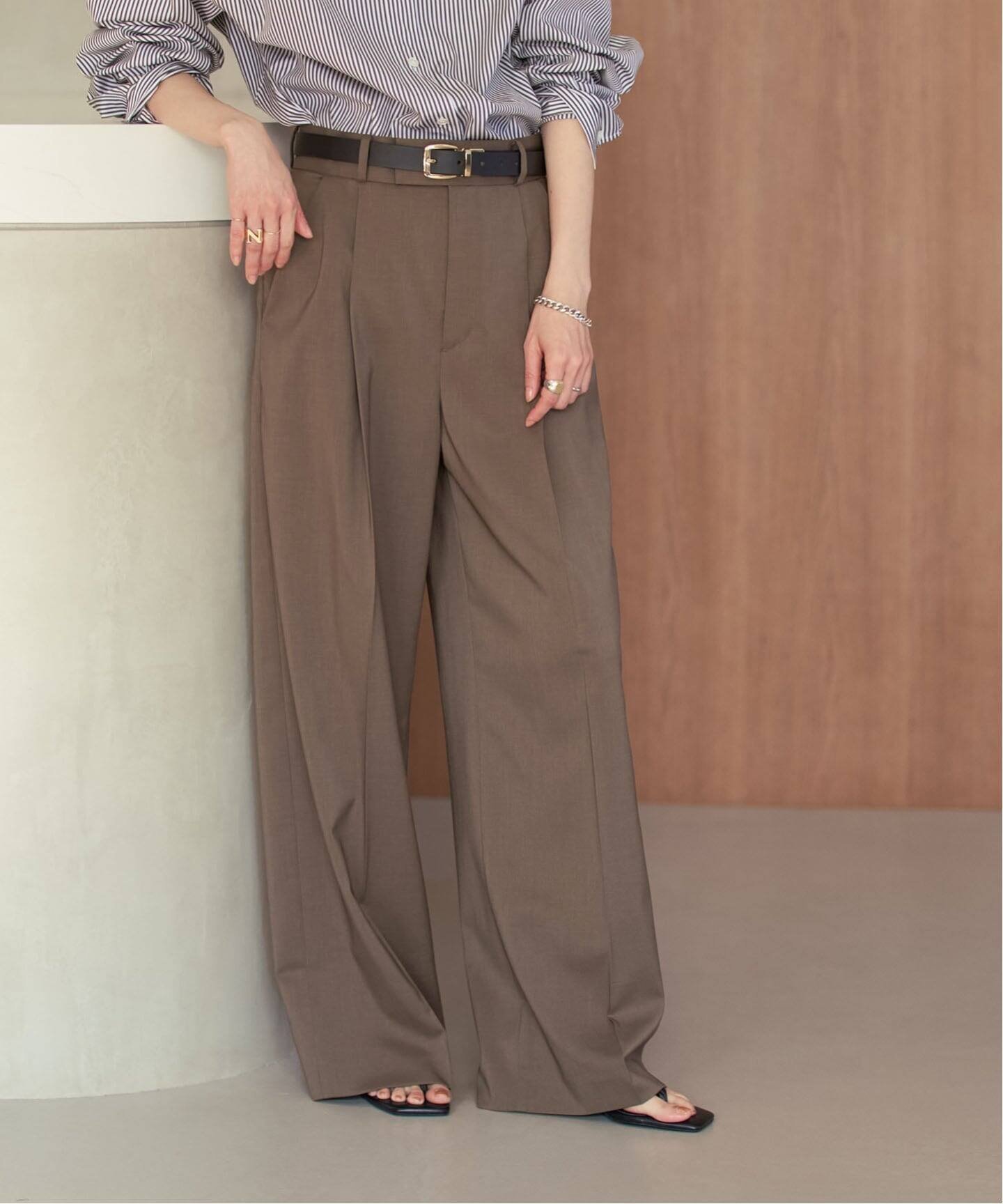 【ノーブル / スピック&スパン/NOBLE / Spick & Span】の《追加・セットアップ対応》エステルツイルストレッチスラックスパンツ インテリア・キッズ・メンズ・レディースファッション・服の通販 founy(ファウニー) 　ファッション　Fashion　レディースファッション　Fashion for Women　セットアップ　Matching Sets　レディースパンツ・ボトムス　Pants & Trousers / Bottoms　スタイリッシュ　Stylish, Fashionable　セットアップ　Set-Up, Coordinated Outfit　ツイル　Twist, Twisted Detail　人気　Popular, Best Seller　洗える　Machine Washable　ブラウン|ID: prp329100004983377 ipo3291000000037331793