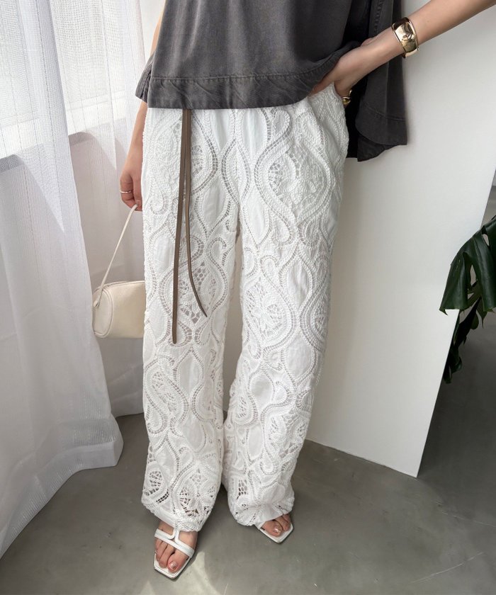 【ドゥドゥ/DouDou】のレースパンツ インテリア・キッズ・メンズ・レディースファッション・服の通販 founy(ファウニー) https://founy.com/ ファッション Fashion レディースファッション Fashion for Women パンツ Pants & Trousers スマート Smart, Elegant 雑誌 Magazine, Fashion Magazine レース Lace, Lace Fabric ワイド Wide, Wide Fit S/S・春夏 SS, Spring/Summer, Warm Season 再入荷 Restock / Back in Stock 夏 Summer 2026年 2026 2026春夏・S/S Spring/Summer 2026 SS26 |ID: prp329100004983379 ipo3291000000037331815