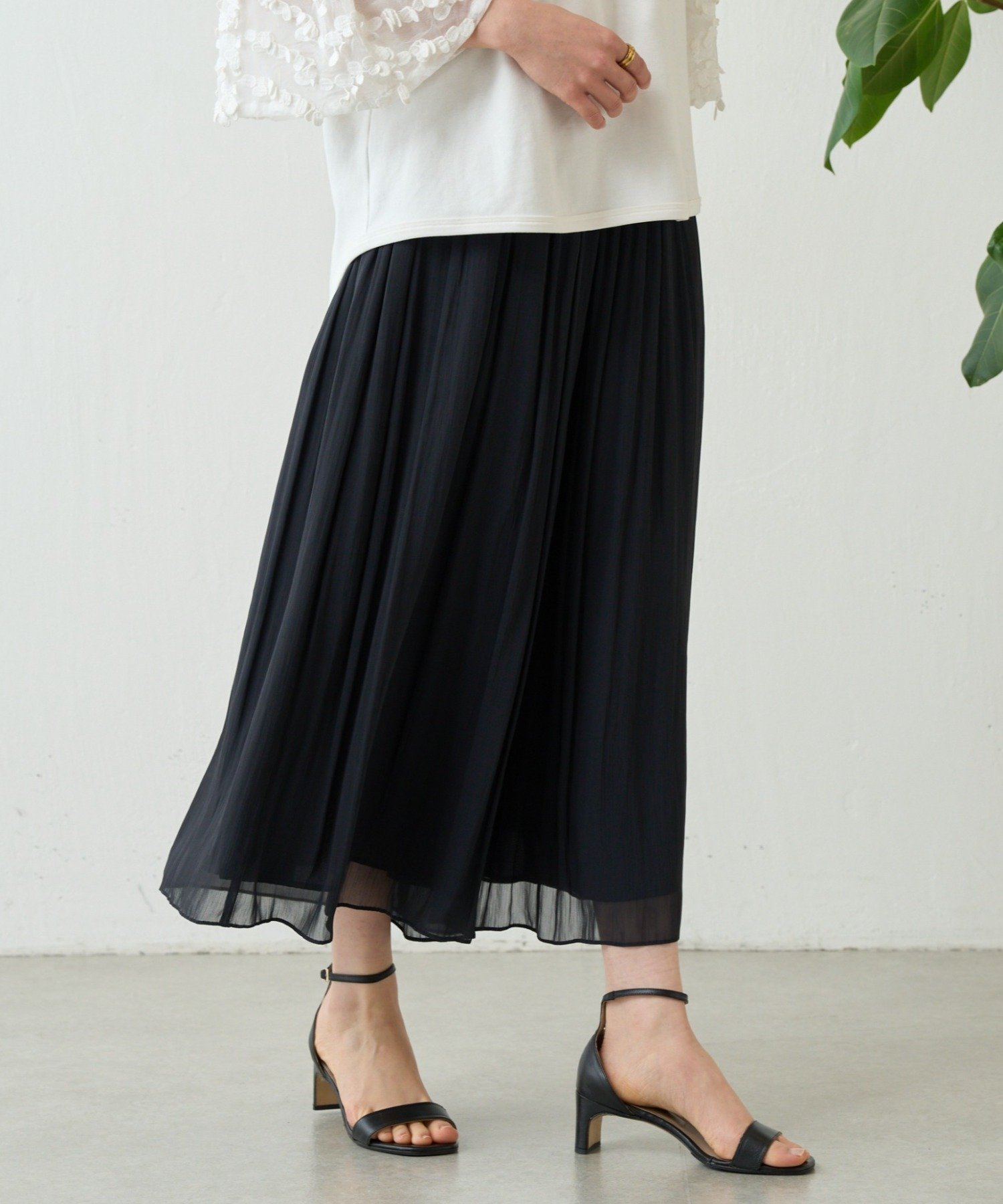 【ビアズリー/BEARDSLEY】のNEWシワシフォンギャザーパンツ インテリア・キッズ・メンズ・レディースファッション・服の通販 founy(ファウニー) 　ファッション　Fashion　レディースファッション　Fashion for Women　パンツ　Pants & Trousers　ギャザー　Gathered, Ruffled　シフォン　Chiffon, Lightweight Fabric　ドレープ　Drape, Draping Fabric　バランス　Balance, Style Balance　フェミニン　Feminine, Girly　ポケット　Pocket, Pocket Detail　リラックス　Relax, Relaxed Fit　再入荷　Restock / Back in Stock　エレガント 上品　Elegant　ブラック|ID: prp329100004983383 ipo3291000000037331837