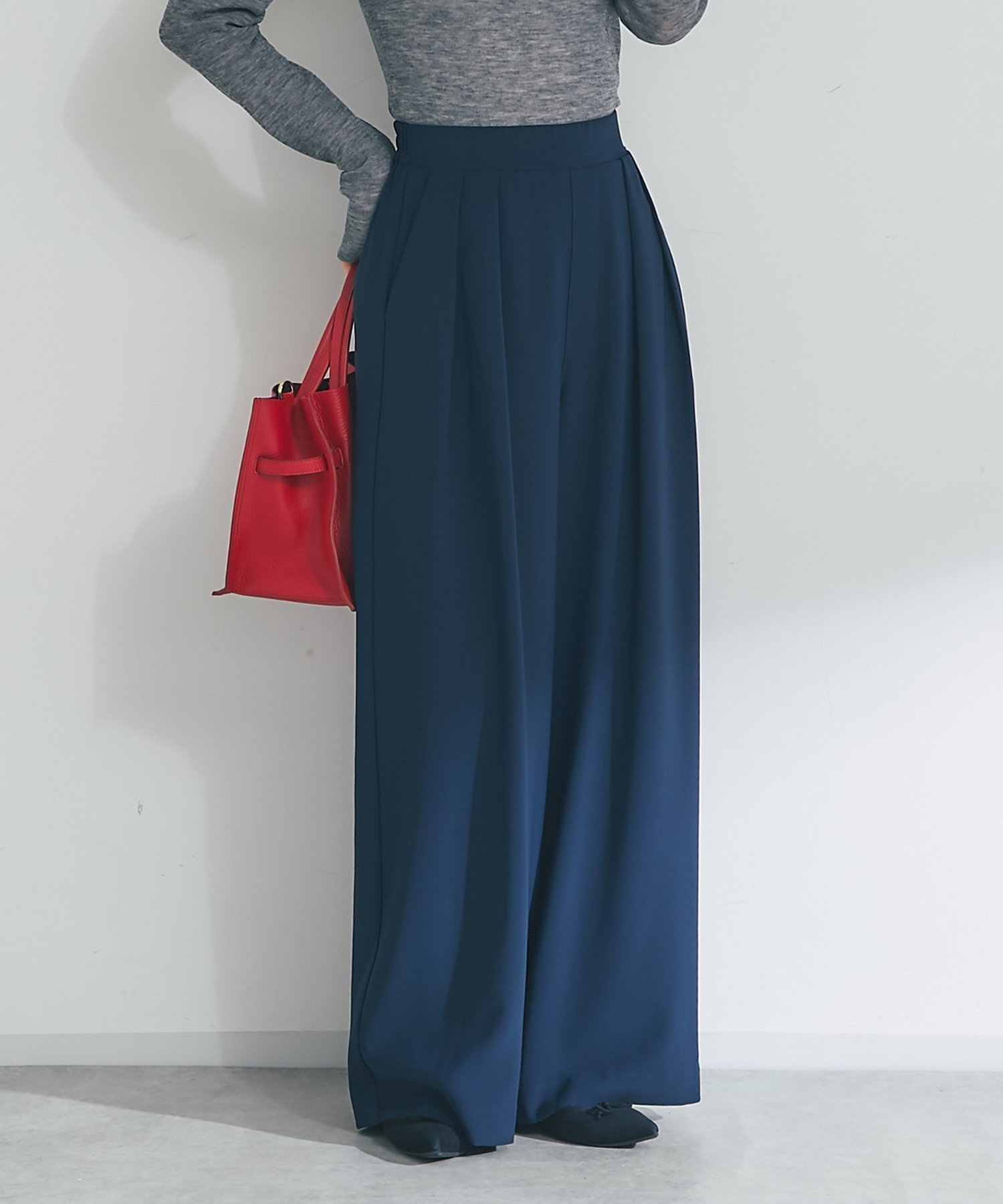 【ラブティックボンボン/La boutique BonBon】の【RISA監修・ミントグリーン追加・5サイズあり】2タックワイドパンツ インテリア・キッズ・メンズ・レディースファッション・服の通販 founy(ファウニー) 　ファッション　Fashion　レディースファッション　Fashion for Women　パンツ　Pants & Trousers　クロップド　Cropped, Short Length　とろみ　Fluid, Flowy Fabric　人気　Popular, Best Seller　ポケット　Pocket, Pocket Detail　リラックス　Relax, Relaxed Fit　おすすめ　Recommended / Our Picks　ネイビー|ID: prp329100004983386 ipo3291000000037331854