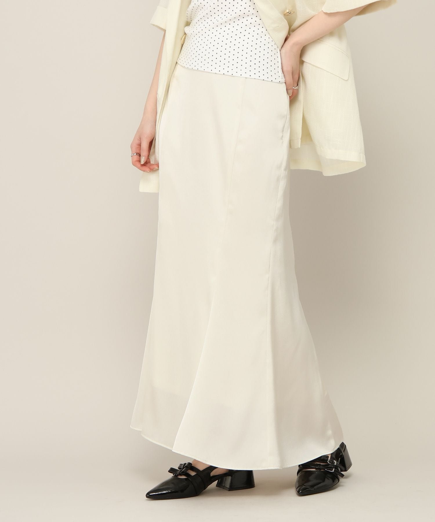 【ヘザー/Heather】のマーメイドタイトロングスカート2 インテリア・キッズ・メンズ・レディースファッション・服の通販 founy(ファウニー) 　ファッション　Fashion　レディースファッション　Fashion for Women　スカート　Skirts　ロングスカート　Long Skirts / Maxi & Midi Skirts　おすすめ　Recommended / Our Picks　カットソー　Cut and Sewn Top　コンパクト　Compact, Small Size　サマー　Summer, Summer Style　ダウン　Down, Puffer　トレンド　Trend, Trending Now　ドット　Polka Dot, Dot Pattern　マーメイド　Mermaid, Fishtail Silhouette　ロング　Long, Long-Length　人気　Popular, Best Seller　アイボリー|ID: prp329100004983405 ipo3291000000037331952
