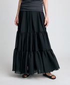 【ブリル/BRILL】のオーガンティアードスカート 大人の最旬トレンドファッション＆コーディネート founy(ファウニー) ファッション Fashion レディースファッション Fashion for Women スカート Skirts ティアードスカート Tiered Skirts オーガンジー Organza Fabric ギャザー Gathered, Ruffled シアー Sheer, See-Through リネン Linen, Linen Fabric thumbnail ブラック09|ID: prp329100004983454 ipo3291000000037332147