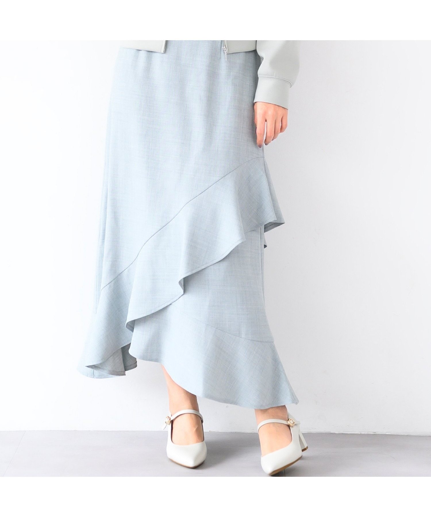 【ミッシュマッシュ/MISCH MASCH】のランダムフレアスカート/MM517202 インテリア・キッズ・メンズ・レディースファッション・服の通販 founy(ファウニー) 　ファッション　Fashion　レディースファッション　Fashion for Women　スカート　Skirts　Aライン・フレアスカート　A-Line & Flared Skirts　エレガント 上品　Elegant　フェミニン　Feminine, Girly　フリル　Frill, Ruffle　フレア　Flare, Flared　ポケット　Pocket, Pocket Detail　ランダム　Random, Irregular　グレー|ID: prp329100004983471 ipo3291000000037332197