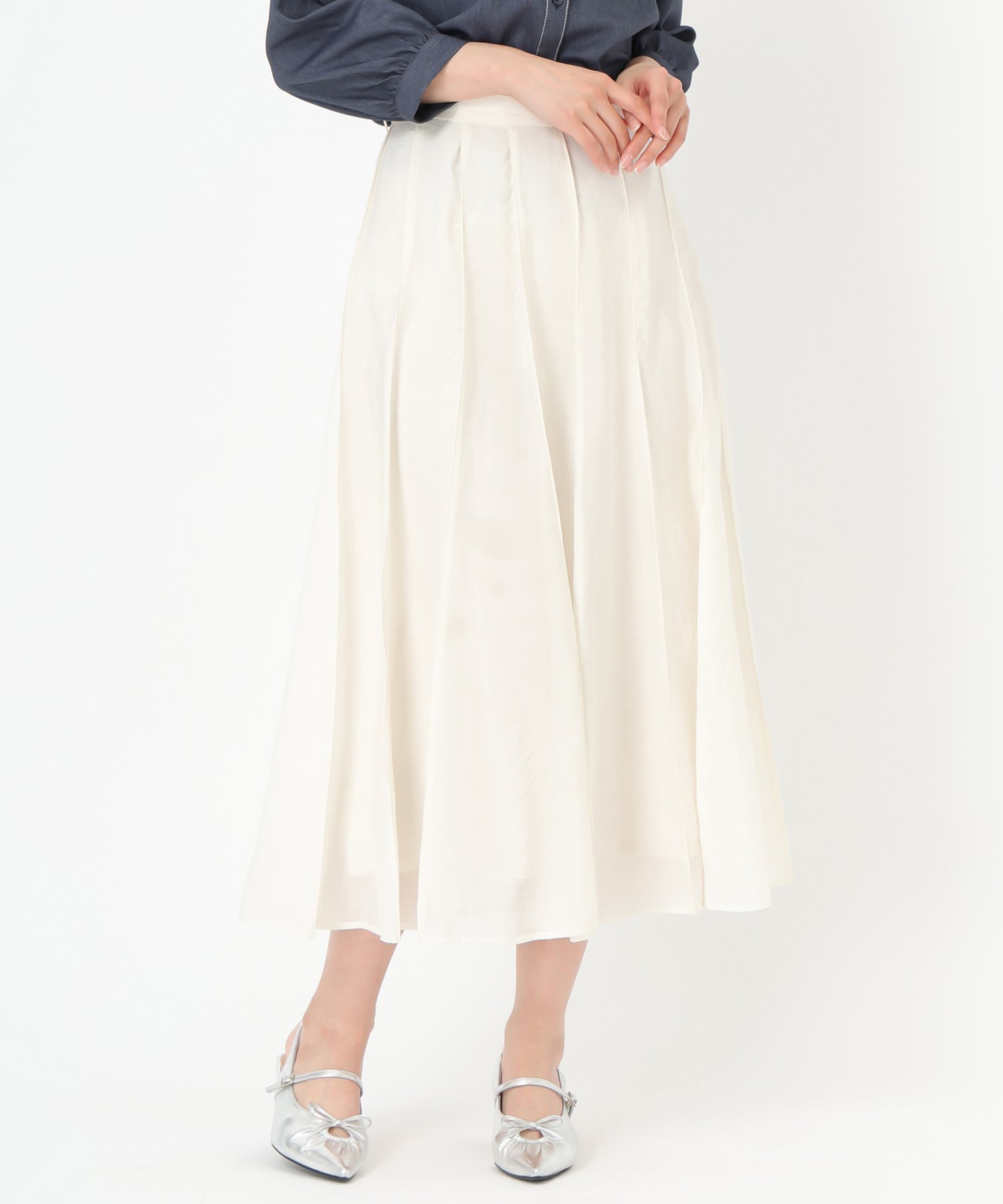 【ミッシュマッシュ/MISCH MASCH】のピンタックフレアスカート/MM517216 インテリア・キッズ・メンズ・レディースファッション・服の通販 founy(ファウニー) 　ファッション　Fashion　レディースファッション　Fashion for Women　スカート　Skirts　Aライン・フレアスカート　A-Line & Flared Skirts　エアリー　Airy Texture　フレア　Flare, Flared　ポケット　Pocket, Pocket Detail　エレガント 上品　Elegant　アイボリー|ID: prp329100004983473 ipo3291000000037332203