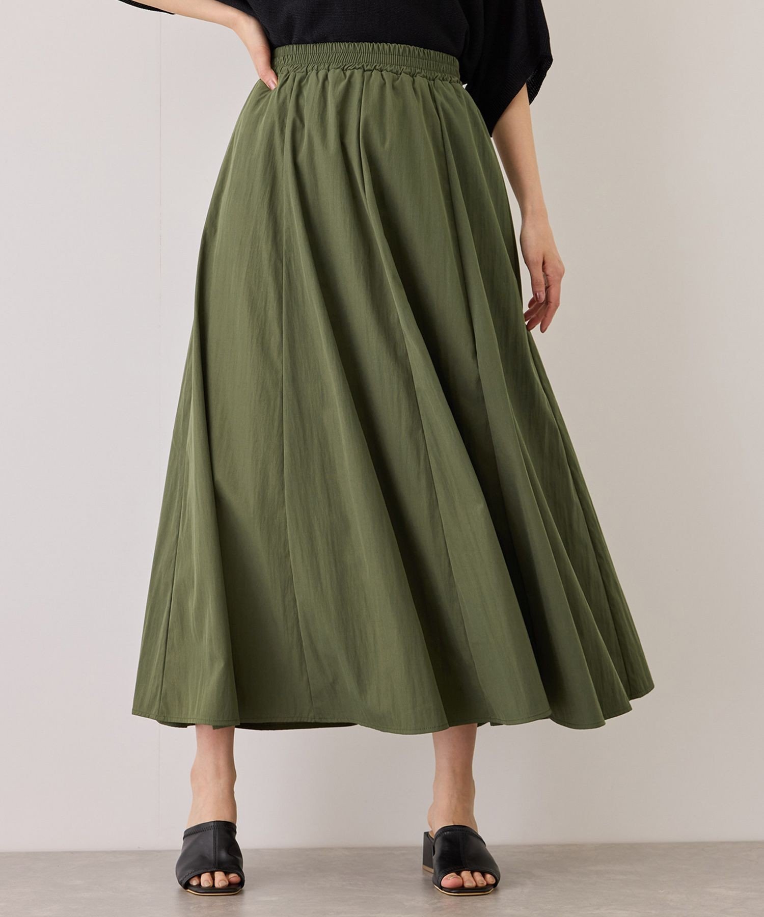 【ジャイロ/JAYRO】のナチュラルワッシャー8ハギロングスカート インテリア・キッズ・メンズ・レディースファッション・服の通販 founy(ファウニー) 　ファッション　Fashion　レディースファッション　Fashion for Women　スカート　Skirts　ロングスカート　Long Skirts / Maxi & Midi Skirts　春　Spring　カットソー　Cut and Sewn Top　カーディガン　Cardigan, Knitwear　コンパクト　Compact, Small Size　切替　Switching, Contrast Panel　バランス　Balance, Style Balance　フレア　Flare, Flared　ポケット　Pocket, Pocket Detail　ロング　Long, Long-Length　ワッシャー　Washer, Crinkled Finish　S/S・春夏　SS, Spring/Summer, Warm Season　おすすめ　Recommended / Our Picks　夏　Summer　エレガント 上品　Elegant　カーキ(36)|ID: prp329100004983477 ipo3291000000037332219