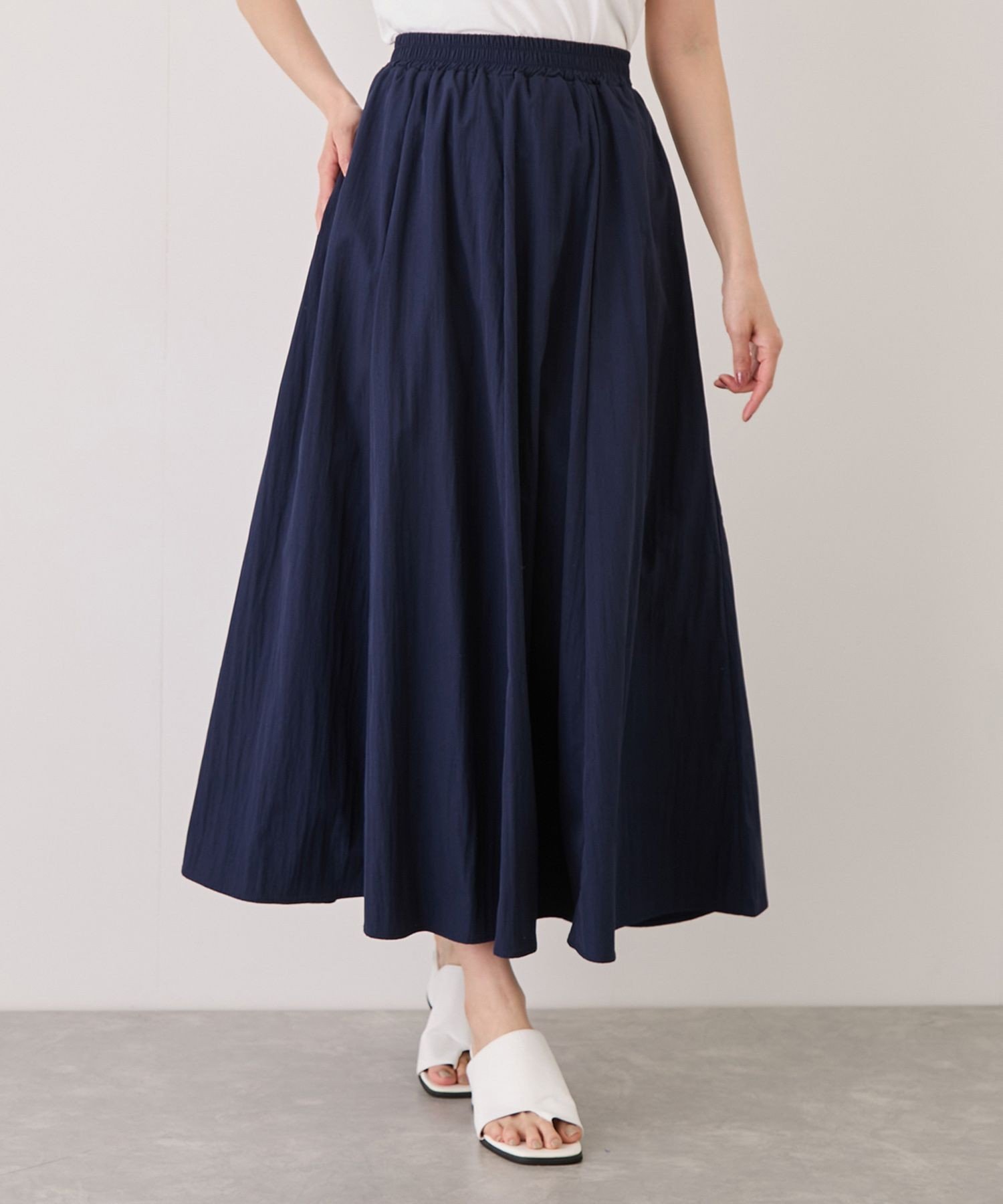 【ジャイロ/JAYRO】のナチュラルワッシャー8ハギロングスカート インテリア・キッズ・メンズ・レディースファッション・服の通販 founy(ファウニー) 　ファッション　Fashion　レディースファッション　Fashion for Women　スカート　Skirts　ロングスカート　Long Skirts / Maxi & Midi Skirts　春　Spring　カットソー　Cut and Sewn Top　カーディガン　Cardigan, Knitwear　コンパクト　Compact, Small Size　切替　Switching, Contrast Panel　バランス　Balance, Style Balance　フレア　Flare, Flared　ポケット　Pocket, Pocket Detail　ロング　Long, Long-Length　ワッシャー　Washer, Crinkled Finish　S/S・春夏　SS, Spring/Summer, Warm Season　おすすめ　Recommended / Our Picks　夏　Summer　エレガント 上品　Elegant　ネイビー(40)|ID: prp329100004983477 ipo3291000000037332220