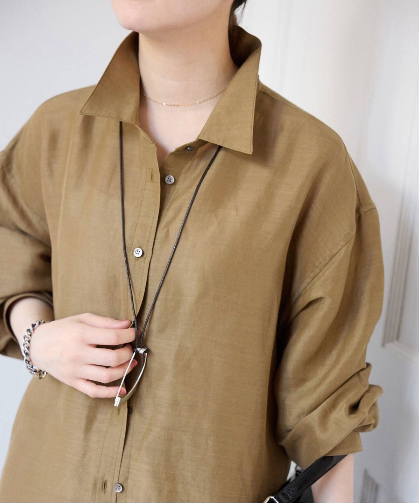 【イエナ/IENA】のラミーリヨセルシャツワンピース インテリア・キッズ・メンズ・レディースファッション・服の通販 founy(ファウニー) 　ファッション　Fashion　レディースファッション　Fashion for Women　ワンピース　Dresses　シャツワンピース / 1枚で着映えコーデ　Shirt Dresses　2026年　2026　2026春夏・S/S　Spring/Summer 2026 SS26　おすすめ　Recommended / Our Picks　インナー　Innerwear　シアー　Sheer, See-Through　フロント　Front, Front Design　ベーシック　Basic, Essential　ロング　Long, Long-Length　定番　Standard, Basic Item　カーキ|ID: prp329100004983485 ipo3291000000037332243