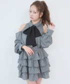 【マジェスティック レゴン/MAJESTIC LEGON】の肩あきリボンタイセットミニワンピ グレー柄|ID: prp329100004983491 ipo3291000000037332264