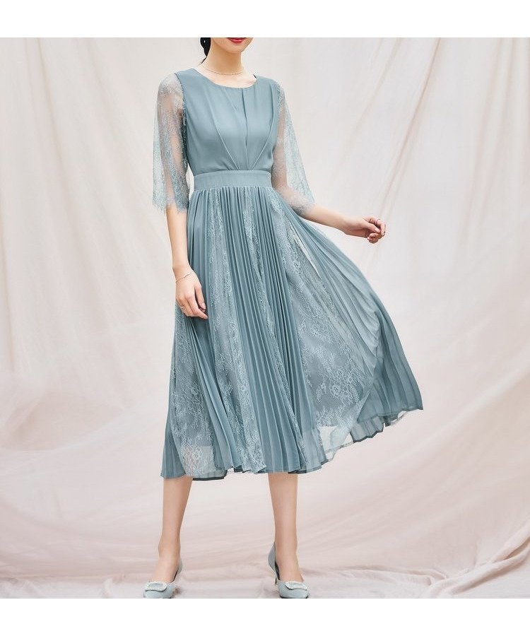 【ドレス/DRESS+】のレースシフォンドッキングワンピース パーティードレス インテリア・キッズ・メンズ・レディースファッション・服の通販 founy(ファウニー) 　ファッション　Fashion　レディースファッション　Fashion for Women　ワンピース　Dresses　フォーマル・パーティードレス・結婚式用ドレス　Elegant & Casual Dresses　アクセサリー　Fashion Accessories　オケージョン　Occasion Wear　シフォン　Chiffon, Lightweight Fabric　シンプル　Simple, Minimal　トレンド　Trend, Trending Now　ドッキング　Docking, Mixed Material　ドレス　Dress, One-Piece　バランス　Balance, Style Balance　パープル　Purple, Violet　フォーマル　Formal, Dressy　ラウンド　Round, Round Neck　ラグジュアリー　Luxury, Elegant　レース　Lace, Lace Fabric　セレモニー　Ceremony　入学式　Entrance Ceremony　卒業式　Graduation Ceremony　結婚式　Wedding　披露宴　Wedding Reception　二次会　After Party　ブルーグレー|ID: prp329100004983506 ipo3291000000037332340