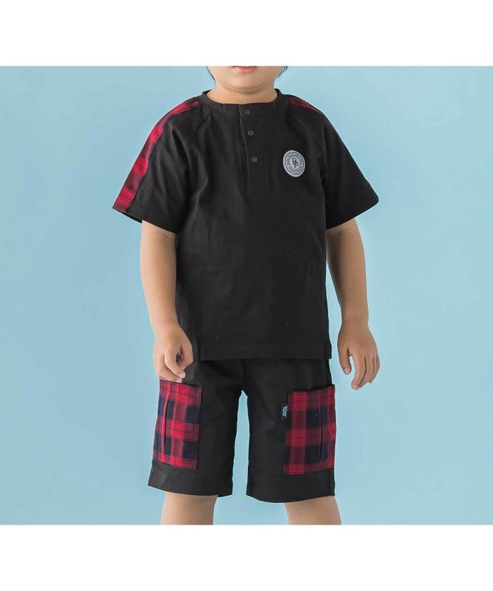 【ベベ オンライン ストア/BEBE ONLINE STORE / KIDS】の【店舗限定】チェック切り替えトップス+ショートパンツセットアップ(95~150cm) インテリア・キッズ・メンズ・レディースファッション・服の通販 founy(ファウニー) https://founy.com/ ファッション Fashion キッズファッション Fashion for Kids トップス・カットソー Cut & Sew Tops ボトムス Bottoms セットアップ Matching Sets キッズトップス Tops 春 Spring クール Cool, Chic ショート Short, Short Length スタンダード Standard, Basic セットアップ Set-Up, Coordinated Outfit チェック Check, Plaid, Tartan トレンド Trend, Trending Now ハーフ Half, Half-Length ポケット Pocket, Pocket Detail モノトーン Monotone, Black and White ワンポイント One Point, Statement Accent S/S・春夏 SS, Spring/Summer, Warm Season 夏 Summer 2026年 2026 2026春夏・S/S Spring/Summer 2026 SS26 |ID: prp329100004983584 ipo3291000000037332766
