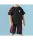 【ベベ オンライン ストア/BEBE ONLINE STORE / KIDS】の【店舗限定】チェック切り替えトップス+ショートパンツセットアップ(95~150cm) ブラック系|ID: prp329100004983584 ipo3291000000037332767