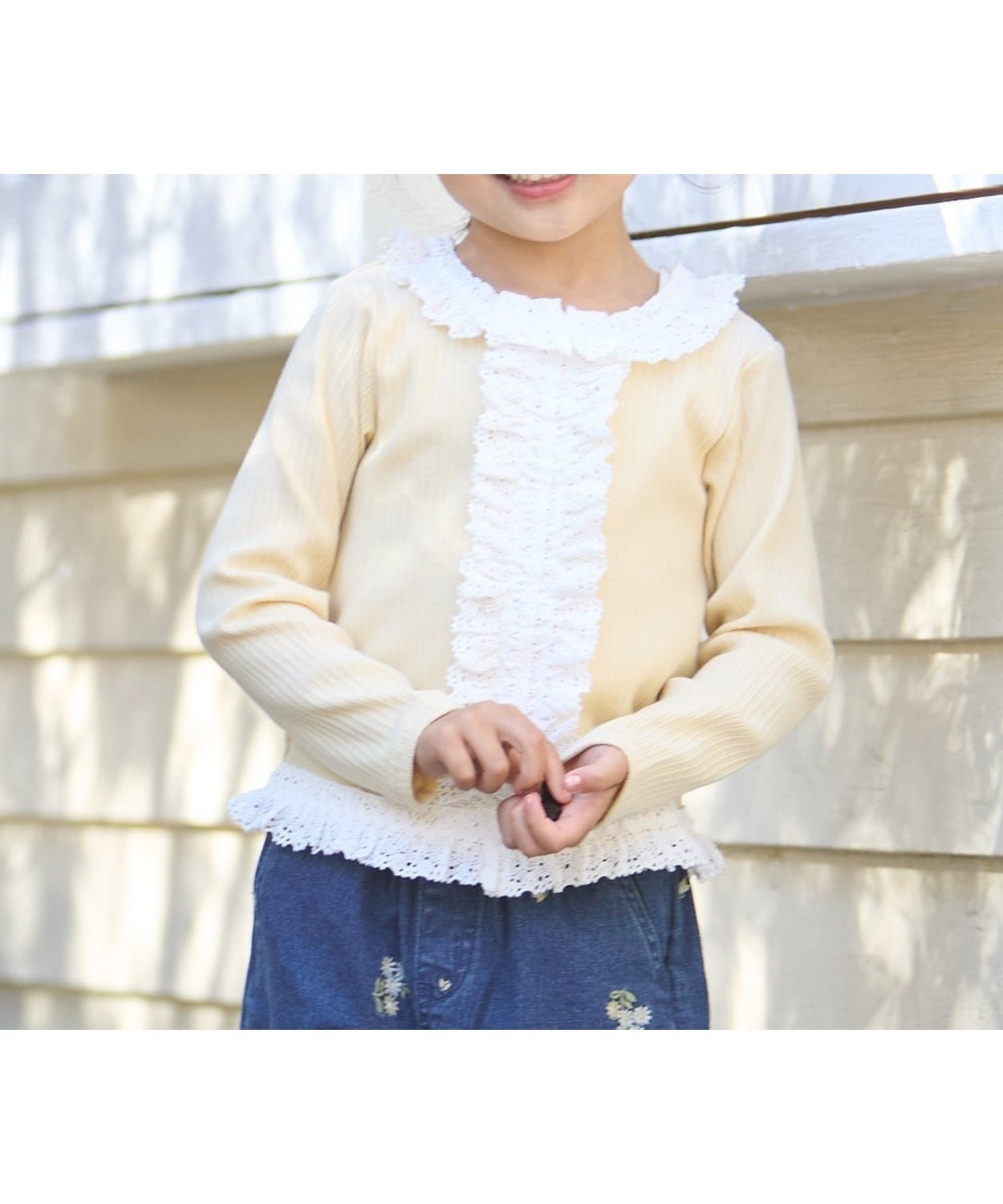 【ナルミヤ オンライン/NARUMIYA ONELINE / KIDS】の【リンク】レースフリルテレコ長袖Tシャツ 大人の最旬トレンドファッション＆コーディネート founy(ファウニー) 　ファッション　Fashion　キッズファッション　Fashion for Kids　シンプル　Simple, Minimal　テレコ　Ribbed, Rib Stitch　フィット　Fit, Slim Fit　フリル　Frill, Ruffle　ポケット　Pocket, Pocket Detail　レース　Lace, Lace Fabric　長袖　Long Sleeve, Full Sleeve　 other-1|ID: prp329100004983592 ipo3291000000037332823