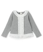 【ナルミヤ オンライン/NARUMIYA ONELINE / KIDS】の【リンク】レースフリルテレコ長袖Tシャツ 大人の最旬トレンドファッション＆コーディネート founy(ファウニー) ファッション Fashion キッズファッション Fashion for Kids シンプル Simple, Minimal テレコ Ribbed, Rib Stitch フィット Fit, Slim Fit フリル Frill, Ruffle ポケット Pocket, Pocket Detail レース Lace, Lace Fabric 長袖 Long Sleeve, Full Sleeve thumbnail トップ グレー|ID: prp329100004983592 ipo3291000000037332827