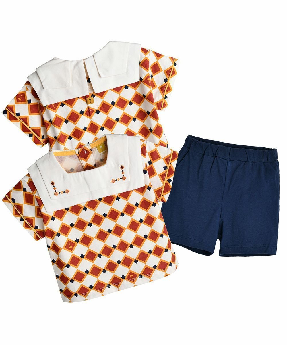 【モイモルン/moimoln / KIDS】の【セットアップ】ワンスアーガイルトップス パンツ 大人の最旬トレンドファッション＆コーディネート founy(ファウニー) 　ファッション　Fashion　キッズファッション　Fashion for Kids　トップス・カットソー　Cut & Sew Tops　ボトムス　Bottoms　セットアップ　Matching Sets　キッズトップス　Tops　ギフト プレゼント　Gift / Present　セットアップ　Set-Up, Coordinated Outfit　プリント　Print, Printed Pattern　ボトム　Bottoms, Lower Wear　 other-1|ID: prp329100004983608 ipo3291000000037332954