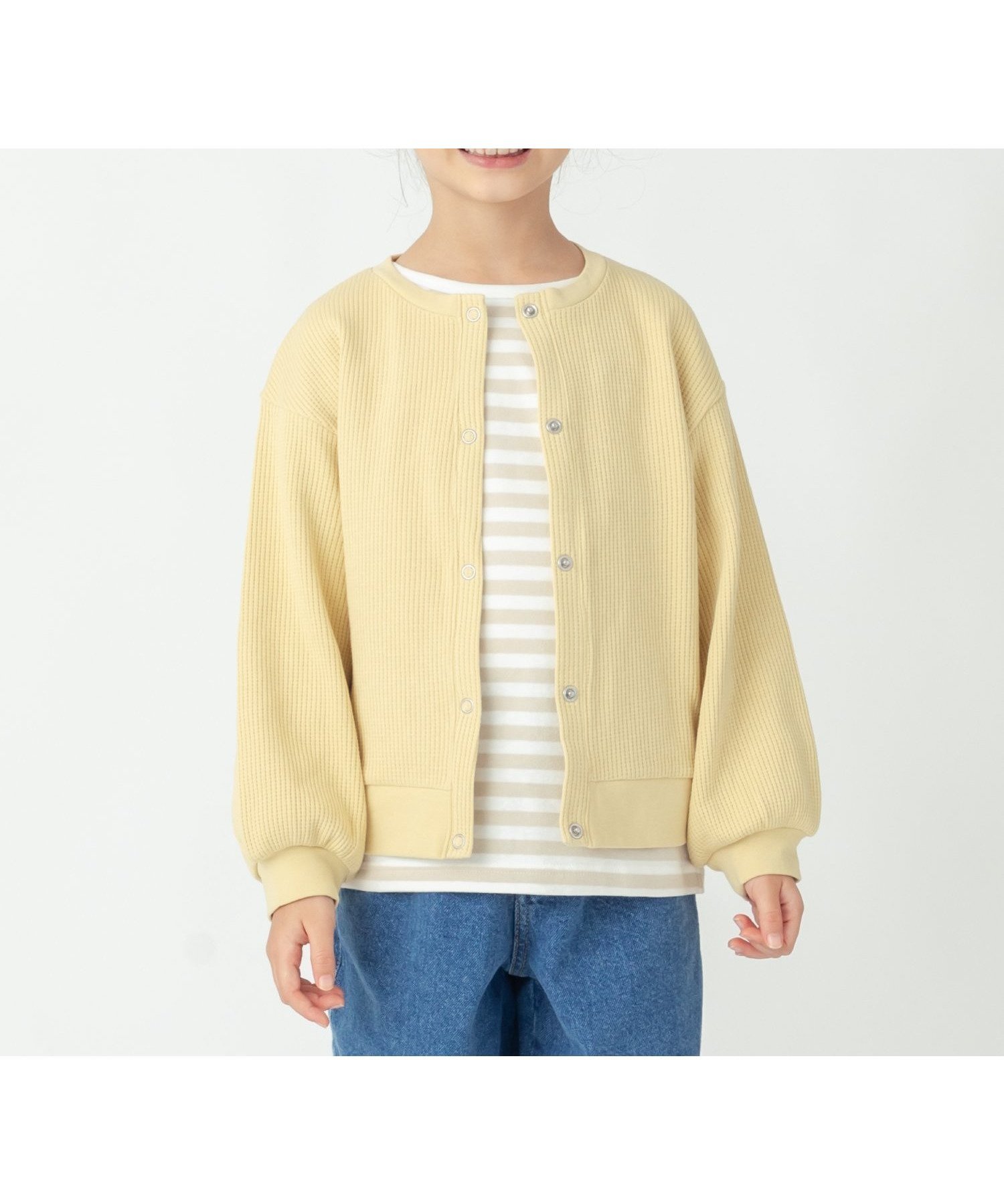 【エバ―クローゼット/ever closet / KIDS】のワッフル カーディガン 羽織り アウター 長袖 綿 女の子 男の子 子供 子供服 インテリア・キッズ・メンズ・レディースファッション・服の通販 founy(ファウニー) 　ファッション　Fashion　キッズファッション　Fashion for Kids　アウター　Coat Outerwear /Kids　カーディガン　Cardigan, Knitwear　軽量　Lightweight, Ultra Light　シルバー　Silver, Metallic Silver　シンプル　Simple, Minimal　トレンド　Trend, Trending Now　長袖　Long Sleeve, Full Sleeve　ラベンダー　Lavender　ロング　Long, Long-Length　ワッフル　Waffle, Waffle Knit　再入荷　Restock / Back in Stock　エレガント 上品　Elegant　ハニー|ID: prp329100004983627 ipo3291000000037333089