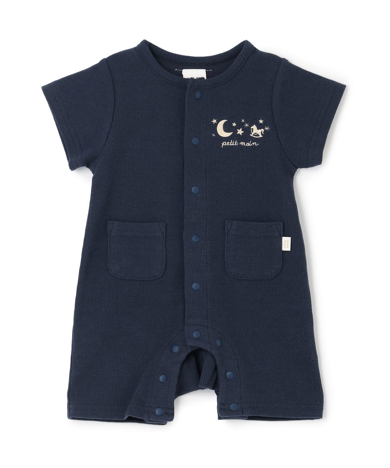 【ナルミヤ オンライン/NARUMIYA ONELINE / KIDS】の半袖カバーオール インテリア・キッズ・メンズ・レディースファッション・服の通販 founy(ファウニー) 　ファッション　Fashion　キッズファッション　Fashion for Kids　おすすめ　Recommended / Our Picks　ポケット　Pocket, Pocket Detail　半袖　Short Sleeve, Half Sleeve　紺|ID: prp329100004983631 ipo3291000000037333142