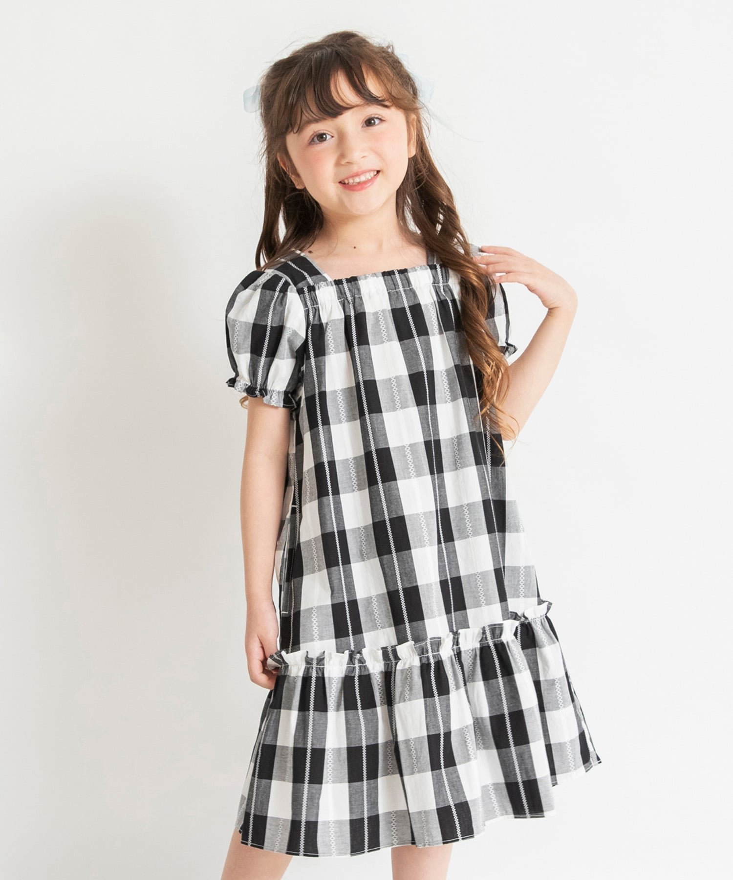 【ブランシェス/branshes / KIDS】の【おそろい】ブロックチェックワンピース インテリア・キッズ・メンズ・レディースファッション・服の通販 founy(ファウニー) 　ファッション　Fashion　キッズファッション　Fashion for Kids　ワンピース　Dresses　スクエア　Square, Square Shape　チェック　Check, Plaid, Tartan　ブロック　Block, Solid Block Pattern　ベビー　Baby, Babywear　ポケット　Pocket, Pocket Detail　エレガント 上品　Elegant　人気　Popular, Best Seller　半袖　Short Sleeve, Half Sleeve　ブラック|ID: prp329100004983632 ipo3291000000037333146