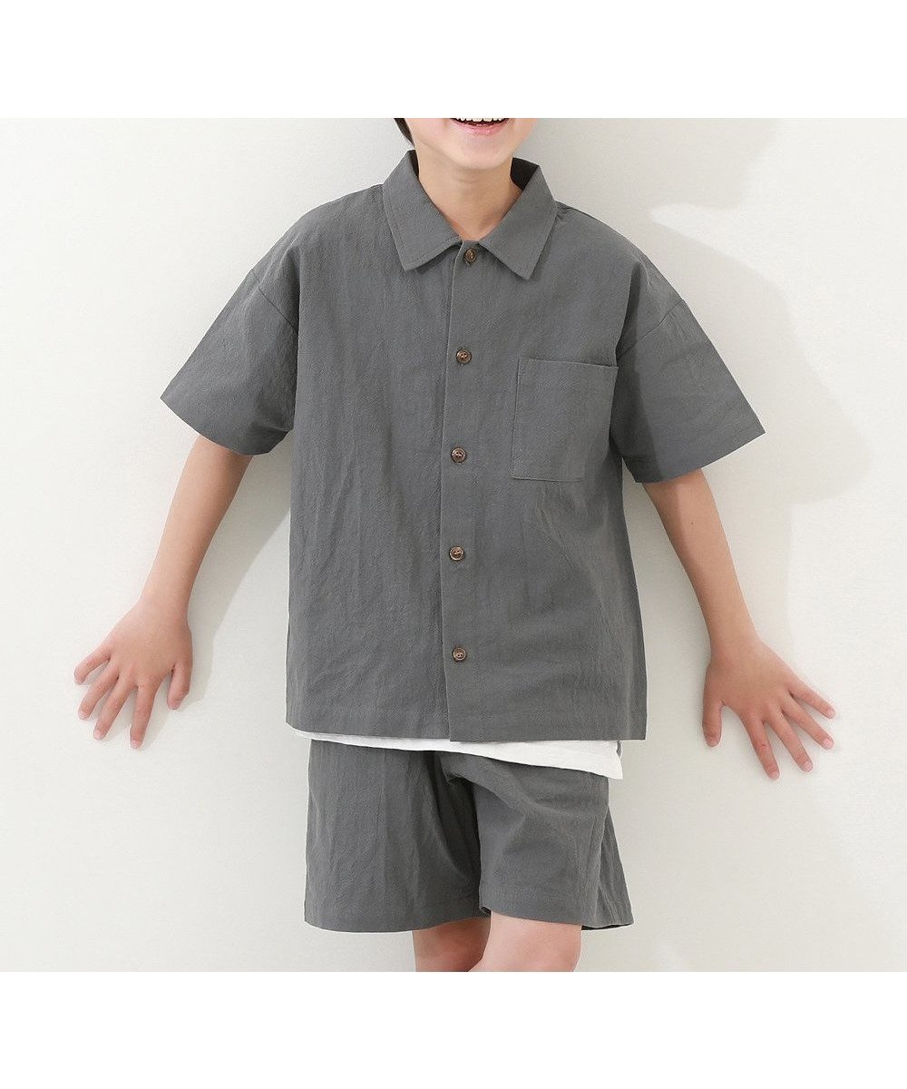 【デビロック/devirock / KIDS】の半袖 シャツセットアップ セットアップ オールインワン 25SS インテリア・キッズ・メンズ・レディースファッション・服の通販 founy(ファウニー) 　ファッション　Fashion　キッズファッション　Fashion for Kids　セットアップ　Set-Up, Coordinated Outfit　デニム　Denim, Jeans Material　プリント　Print, Printed Pattern　半袖　Short Sleeve, Half Sleeve　羽織　Haori, Light Jacket　おすすめ　Recommended / Our Picks　2025年　2025　2025春夏・S/S　Spring/Summer 2025 SS25　チャコール|ID: prp329100004983643 ipo3291000000037333219