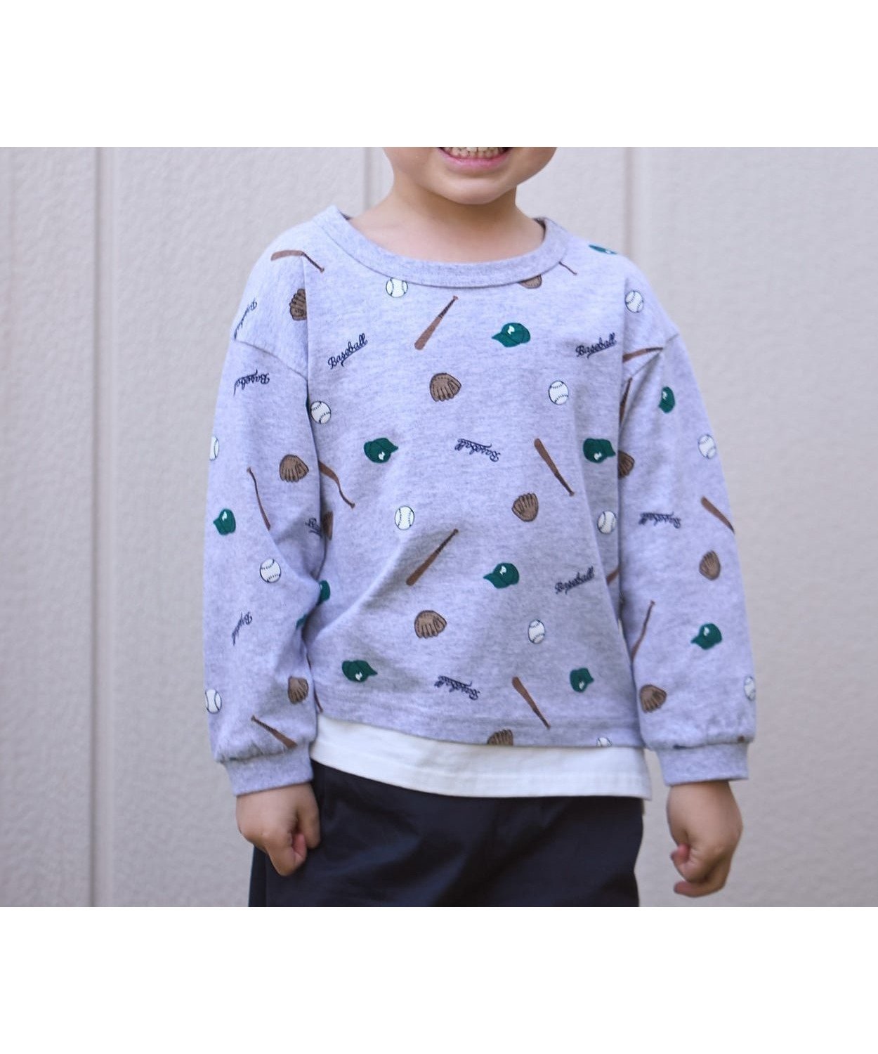 【ナルミヤ オンライン/NARUMIYA ONELINE / KIDS】の【防汚】マルチ柄長袖Tシャツ インテリア・キッズ・メンズ・レディースファッション・服の通販 founy(ファウニー) 　ファッション　Fashion　キッズファッション　Fashion for Kids　おすすめ　Recommended / Our Picks　ボトム　Bottoms, Lower Wear　ポケット　Pocket, Pocket Detail　長袖　Long Sleeve, Full Sleeve　トップ グレー|ID: prp329100004983646 ipo3291000000037333253