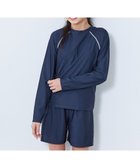 【デビロック/devirock / KIDS】のUVカット 女児 セパレート Tシャツ パンツ型 スクール水着 子供服 キッズ 26SS 大人の最旬トレンドファッション＆コーディネート founy(ファウニー) ファッション Fashion キッズファッション Fashion for Kids インナー Innerwear キュロット Culottes, Wide Shorts ストレッチ Stretch, Stretchy Fabric セパレート Separate, Two-Piece 長袖 Long Sleeve, Full Sleeve フィット Fit, Slim Fit プリント Print, Printed Pattern 半袖 Short Sleeve, Half Sleeve 水着 Swimsuit, Swimwear 2026年 2026 2026春夏・S/S Spring/Summer 2026 SS26 thumbnail 012-長袖-ネイビー-ホワイト|ID: prp329100004983661 ipo3291000000037333334