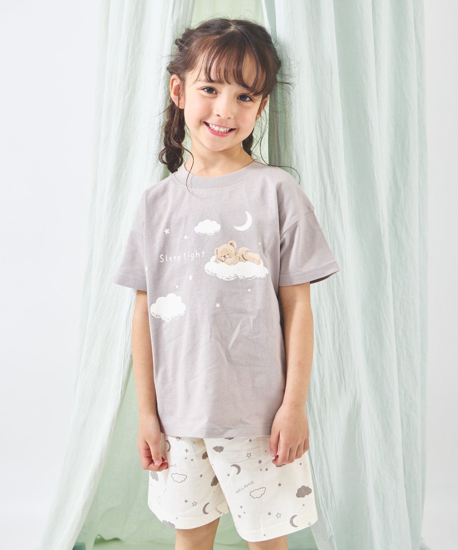 【エバ―クローゼット/ever closet / KIDS】のプリント 半袖 ルームウェア パジャマ セット 男の子 女の子 子供 子供服 インテリア・キッズ・メンズ・レディースファッション・服の通販 founy(ファウニー) 　ファッション　Fashion　キッズファッション　Fashion for Kids　吸水　Absorbent, Quick-Dry　トレンド　Trend, Trending Now　パジャマ　Pajamas, Sleepwear　プリント　Print, Printed Pattern　半袖　Short Sleeve, Half Sleeve　ラベンダー　Lavender　再入荷　Restock / Back in Stock　お家時間・ステイホーム　Stay Home / At Home　グレージュH|ID: prp329100004983663 ipo3291000000037333360