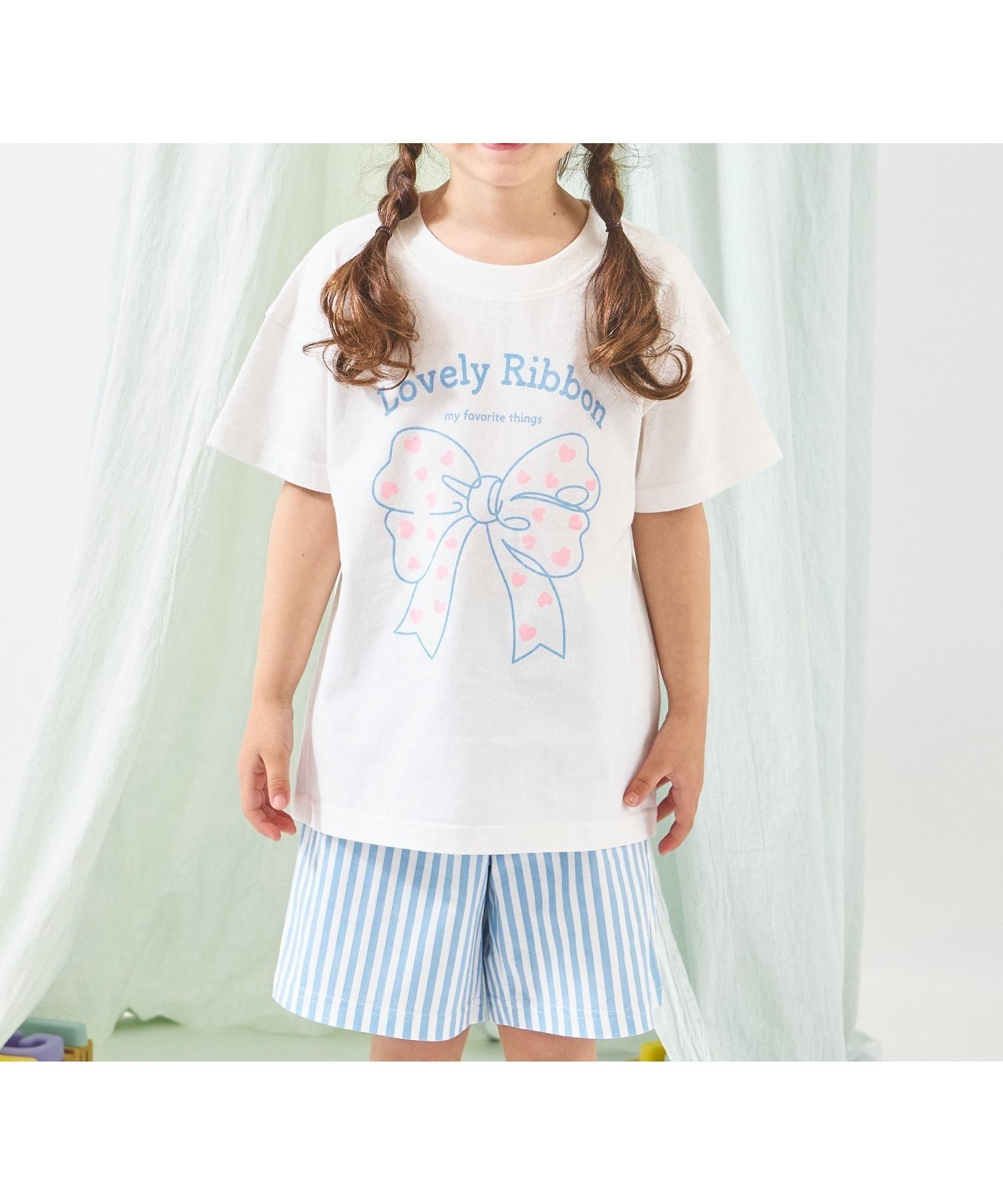 【エバ―クローゼット/ever closet / KIDS】のプリント 半袖 ルームウェア パジャマ セット 男の子 女の子 子供 子供服 インテリア・キッズ・メンズ・レディースファッション・服の通販 founy(ファウニー) 　ファッション　Fashion　キッズファッション　Fashion for Kids　吸水　Absorbent, Quick-Dry　トレンド　Trend, Trending Now　パジャマ　Pajamas, Sleepwear　プリント　Print, Printed Pattern　半袖　Short Sleeve, Half Sleeve　ラベンダー　Lavender　再入荷　Restock / Back in Stock　お家時間・ステイホーム　Stay Home / At Home　オフホワイトF|ID: prp329100004983663 ipo3291000000037333363
