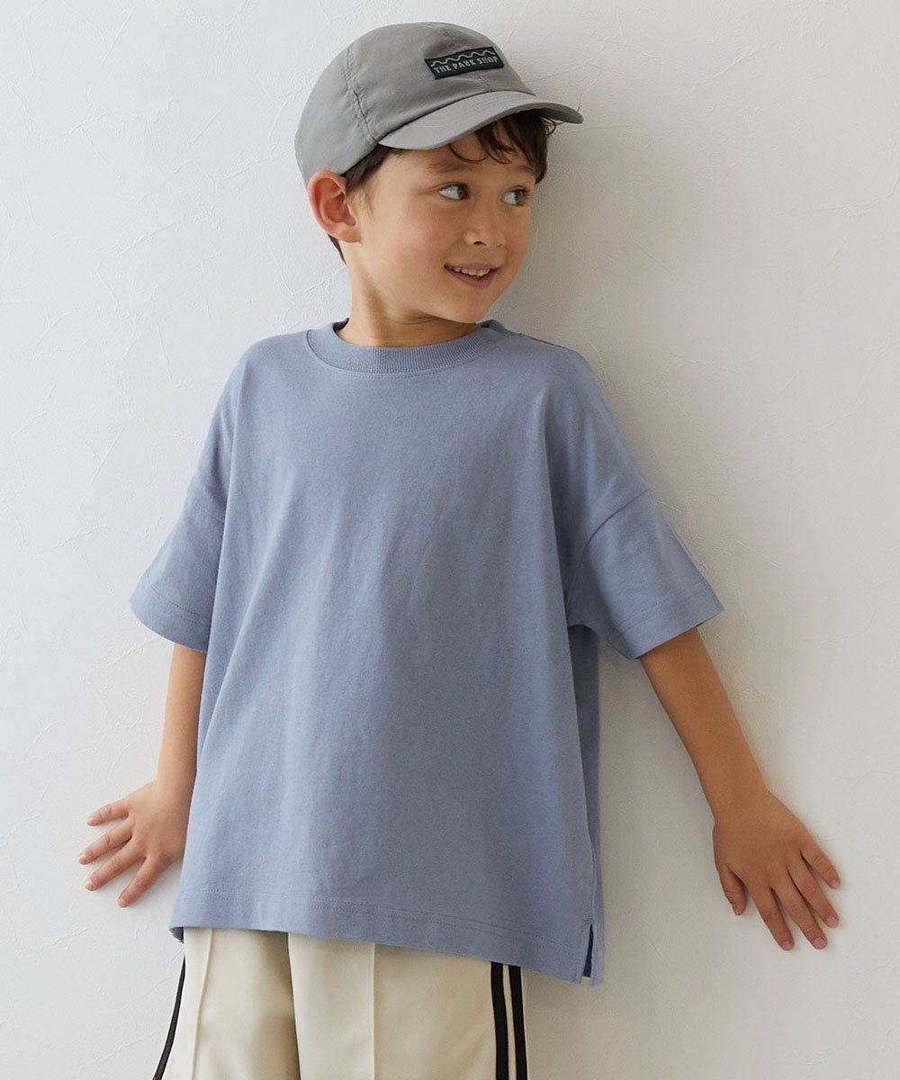 【デビロック/devirock / KIDS】の綿100% お洗濯してもよれにくい ビッグシルエット 半袖Tシャツ 子供服 キッズ 26SS インテリア・キッズ・メンズ・レディースファッション・服の通販 founy(ファウニー) 　ファッション　Fashion　キッズファッション　Fashion for Kids　インナー　Innerwear　トレンド　Trend, Trending Now　ビッグ　Big, Oversized　半袖　Short Sleeve, Half Sleeve　リラックス　Relax, Relaxed Fit　ロング　Long, Long-Length　おすすめ　Recommended / Our Picks　2026年　2026　2026春夏・S/S　Spring/Summer 2026 SS26　ソフトブルー|ID: prp329100004983669 ipo3291000000037333419