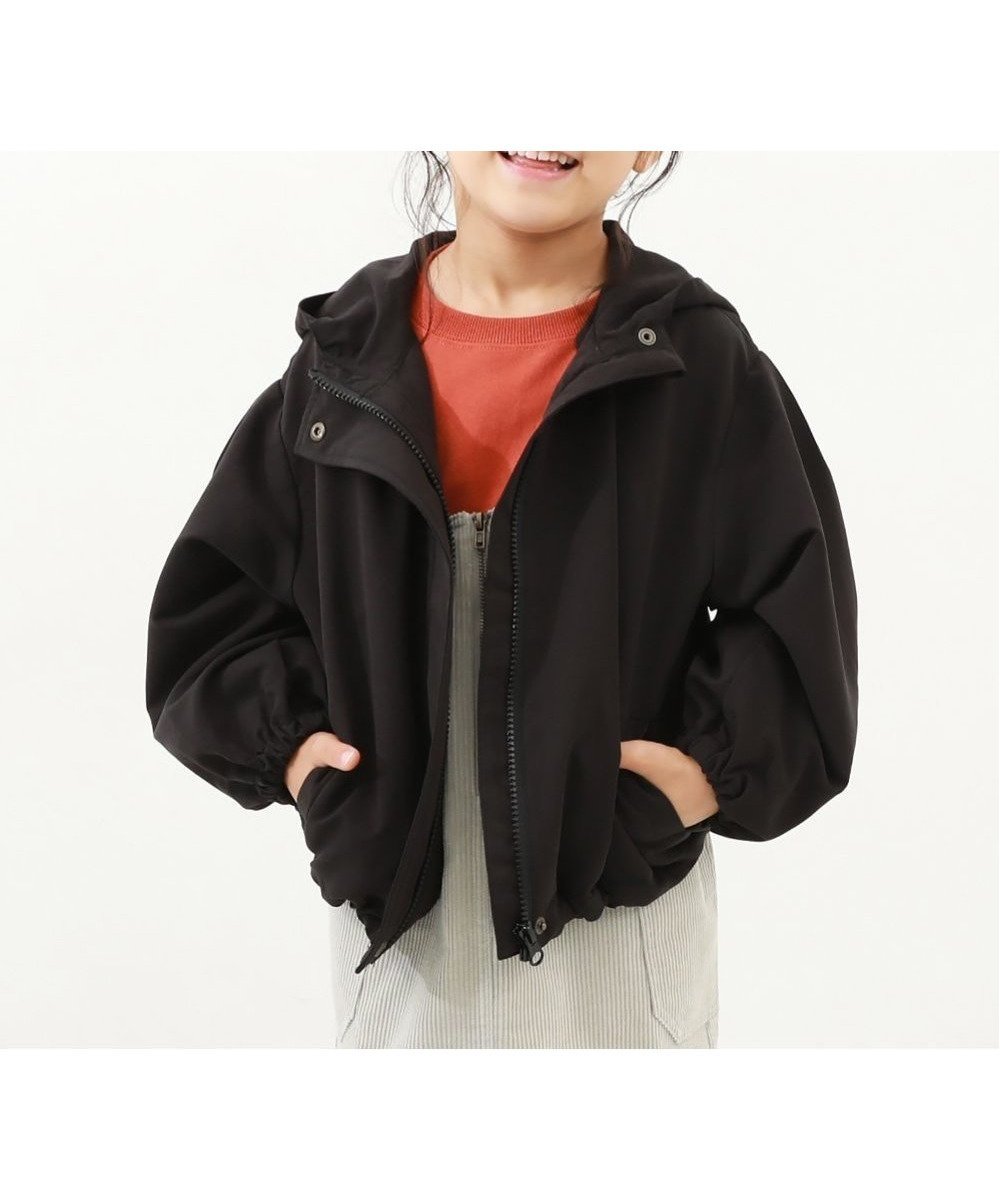 【デビロック/devirock / KIDS】の2WAYで着られる バルーンシルエット マウンテンパーカー 子供服 キッズ 女の子 26SS インテリア・キッズ・メンズ・レディースファッション・服の通販 founy(ファウニー) 　ファッション　Fashion　キッズファッション　Fashion for Kids　シンプル　Simple, Minimal　バルーン　Balloon, Balloon Silhouette　パーカー　Hoodie, Parka　ピーチ　Peach, Soft Touch　おすすめ　Recommended / Our Picks　2026年　2026　2026春夏・S/S　Spring/Summer 2026 SS26　ブラック|ID: prp329100004983680 ipo3291000000037333477
