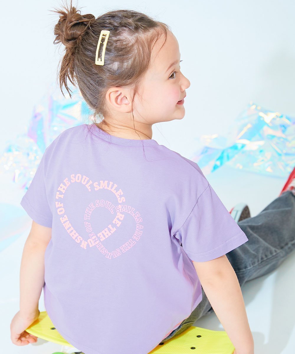 【デビロック/devirock / KIDS】の【ひやシャリ】接触冷感 デビラボ ガールズ プリント半袖Tシャツ 子供服 キッズ 26SS インテリア・キッズ・メンズ・レディースファッション・服の通販 founy(ファウニー) 　ファッション　Fashion　キッズファッション　Fashion for Kids　プリント　Print, Printed Pattern　半袖　Short Sleeve, Half Sleeve　おすすめ　Recommended / Our Picks　夏　Summer　2026年　2026　2026春夏・S/S　Spring/Summer 2026 SS26　012-ハート-Sバイオレット|ID: prp329100004983682 ipo3291000000037333488