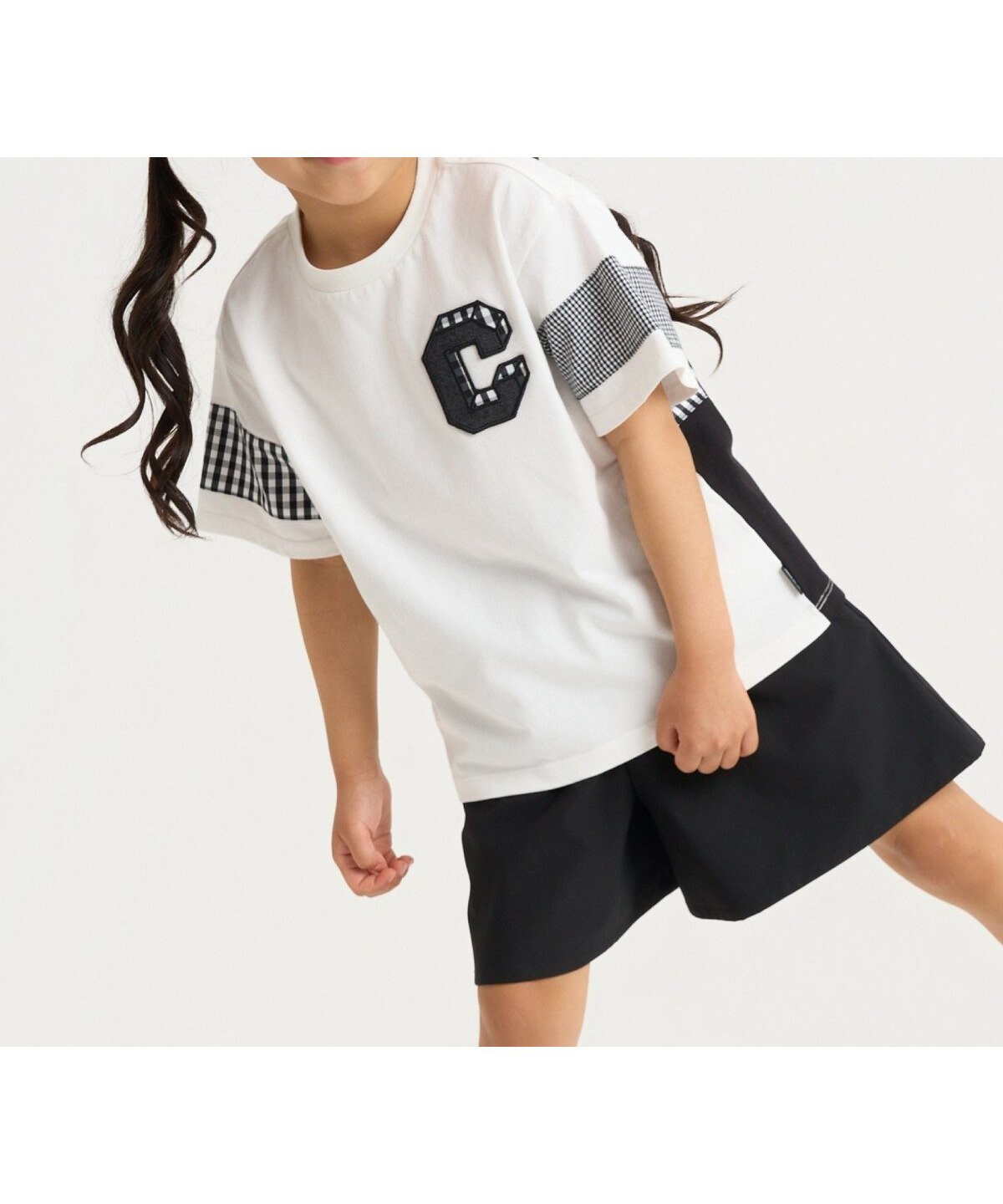 【コムサイズム/COMME CA ISM / KIDS】のギンガムチェック 切り替え 半袖Tシャツ インテリア・キッズ・メンズ・レディースファッション・服の通販 founy(ファウニー) 　ファッション　Fashion　キッズファッション　Fashion for Kids　ギンガム　Gingham, Gingham Fabric　切替　Switching, Contrast Panel　チェック　Check, Plaid, Tartan　なめらか　Smooth, Silky Texture　バランス　Balance, Style Balance　ブロード　Broadcloth, Fine Cotton　ベビー　Baby, Babywear　半袖　Short Sleeve, Half Sleeve　モノトーン　Monotone, Black and White　無地　Plain, Solid Color　エレガント 上品　Elegant　オフ|ID: prp329100004983687 ipo3291000000037333515