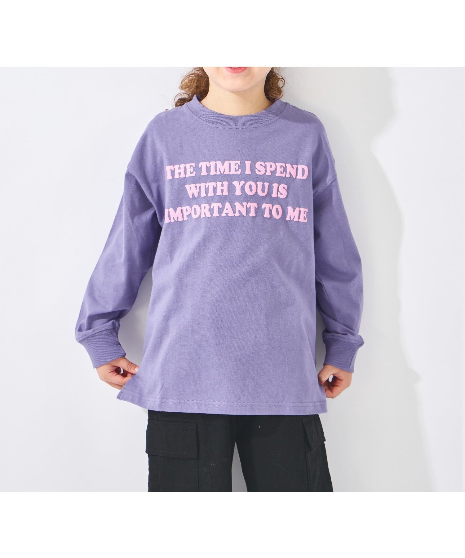 【エバ―クローゼット/ever closet / KIDS】のプリント 長袖 Tシャツ トップス ロンt 長袖 女の子 男の子 子供 子供服 インテリア・キッズ・メンズ・レディースファッション・服の通販 founy(ファウニー) 　ファッション　Fashion　キッズファッション　Fashion for Kids　トップス・カットソー　Cut & Sew Tops　グラフィック　Graphic, Graphic Design　吸水　Absorbent, Quick-Dry　スリット　Slit, Slit Detail　トレンド　Trend, Trending Now　長袖　Long Sleeve, Full Sleeve　パステル　Pastel, Soft Color　プリント　Print, Printed Pattern　ラベンダー　Lavender　再入荷　Restock / Back in Stock　ラベンダーJ|ID: prp329100004983691 ipo3291000000037333560