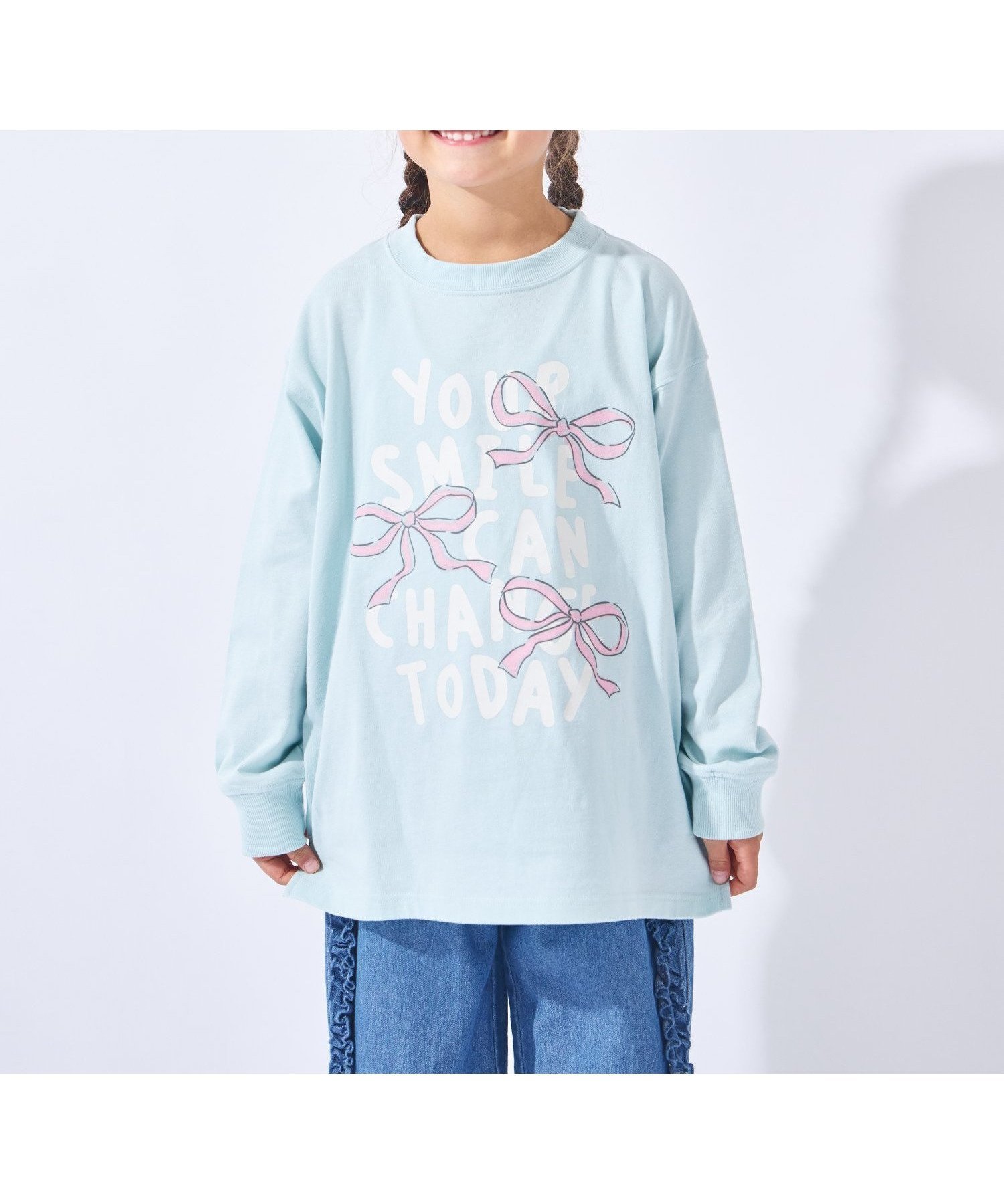 【エバ―クローゼット/ever closet / KIDS】のプリント 長袖 Tシャツ トップス ロンt 長袖 女の子 男の子 子供 子供服 インテリア・キッズ・メンズ・レディースファッション・服の通販 founy(ファウニー) 　ファッション　Fashion　キッズファッション　Fashion for Kids　トップス・カットソー　Cut & Sew Tops　グラフィック　Graphic, Graphic Design　吸水　Absorbent, Quick-Dry　スリット　Slit, Slit Detail　トレンド　Trend, Trending Now　長袖　Long Sleeve, Full Sleeve　パステル　Pastel, Soft Color　プリント　Print, Printed Pattern　ラベンダー　Lavender　再入荷　Restock / Back in Stock　パステルブルーI|ID: prp329100004983691 ipo3291000000037333566