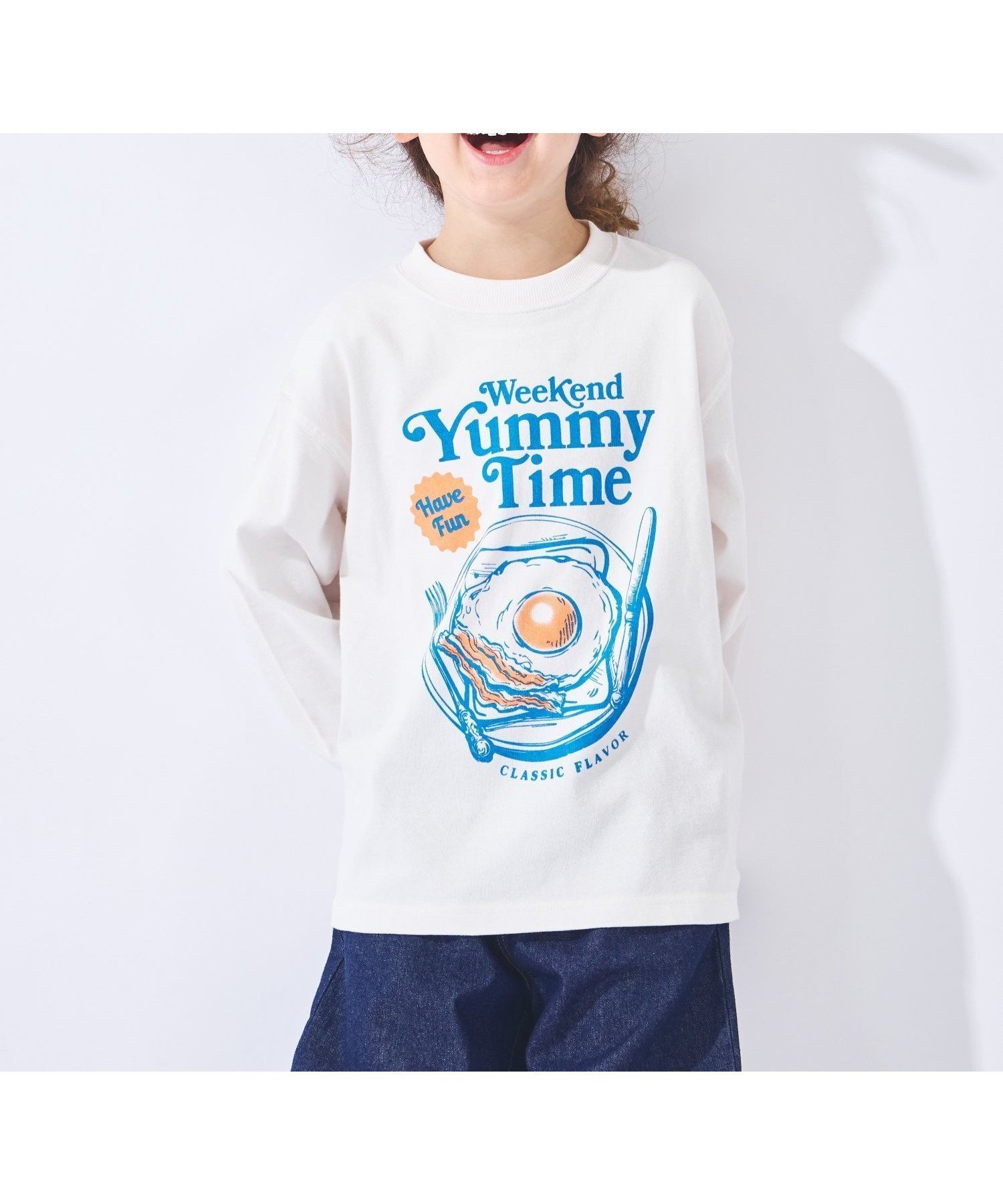 【エバ―クローゼット/ever closet / KIDS】のプリント 長袖 Tシャツ トップス ロンt 長袖 女の子 男の子 子供 子供服 インテリア・キッズ・メンズ・レディースファッション・服の通販 founy(ファウニー) 　ファッション　Fashion　キッズファッション　Fashion for Kids　トップス・カットソー　Cut & Sew Tops　グラフィック　Graphic, Graphic Design　吸水　Absorbent, Quick-Dry　スリット　Slit, Slit Detail　トレンド　Trend, Trending Now　長袖　Long Sleeve, Full Sleeve　パステル　Pastel, Soft Color　プリント　Print, Printed Pattern　ラベンダー　Lavender　再入荷　Restock / Back in Stock　オフホワイトB|ID: prp329100004983691 ipo3291000000037333567