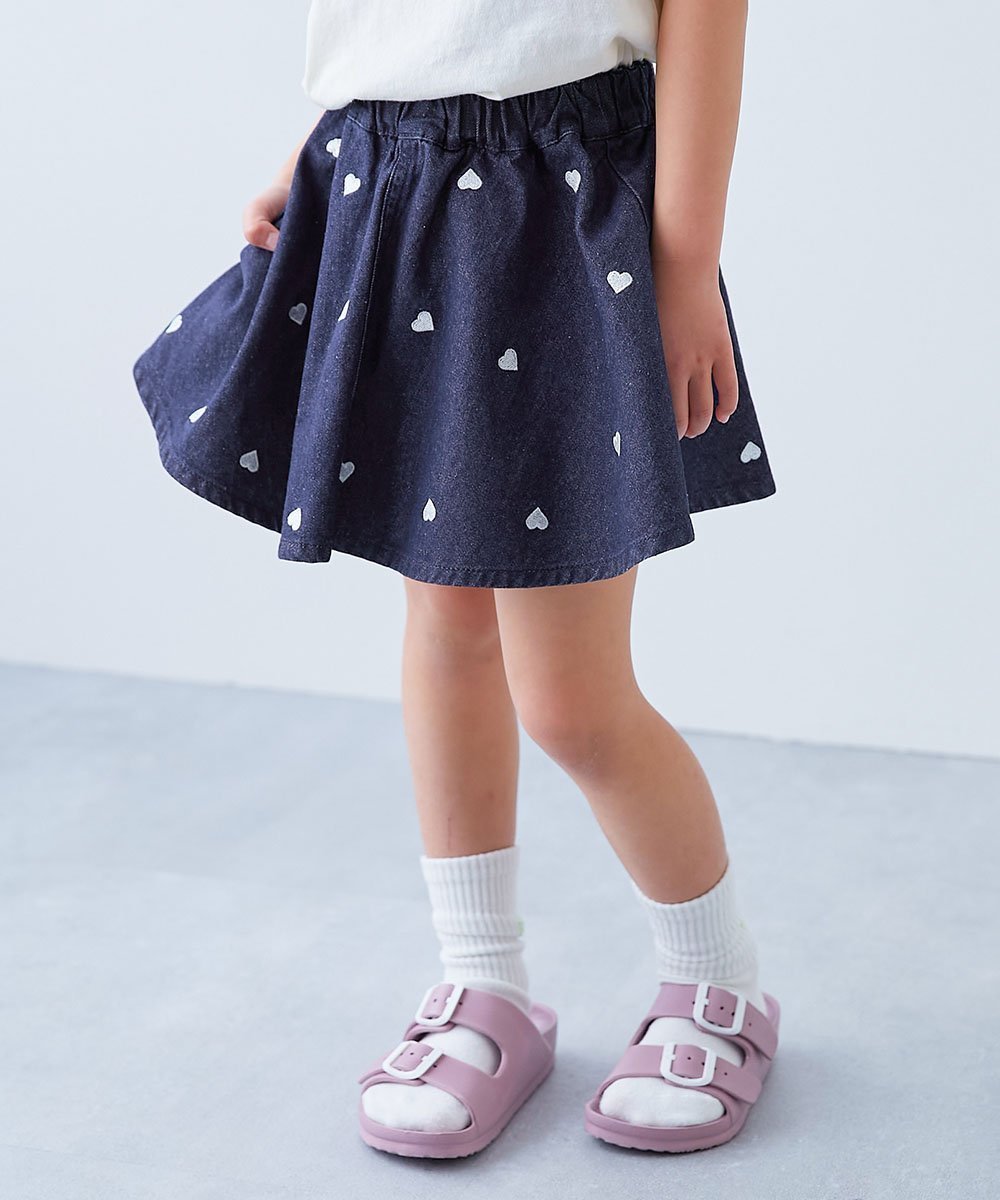 【デビロック/devirock / KIDS】のハート刺繍 ライトオンスデニムスカッツ 子供服 キッズ 女の子 ミニスカート 26SS インテリア・キッズ・メンズ・レディースファッション・服の通販 founy(ファウニー) 　ファッション　Fashion　キッズファッション　Fashion for Kids　インナー　Innerwear　デニム　Denim, Jeans Material　ブロード　Broadcloth, Fine Cotton　ミニスカート　Mini Skirt, Short Skirt　おすすめ　Recommended / Our Picks　夏　Summer　2026年　2026　2026春夏・S/S　Spring/Summer 2026 SS26　002-ワンウォッシュ|ID: prp329100004983692 ipo3291000000037333570