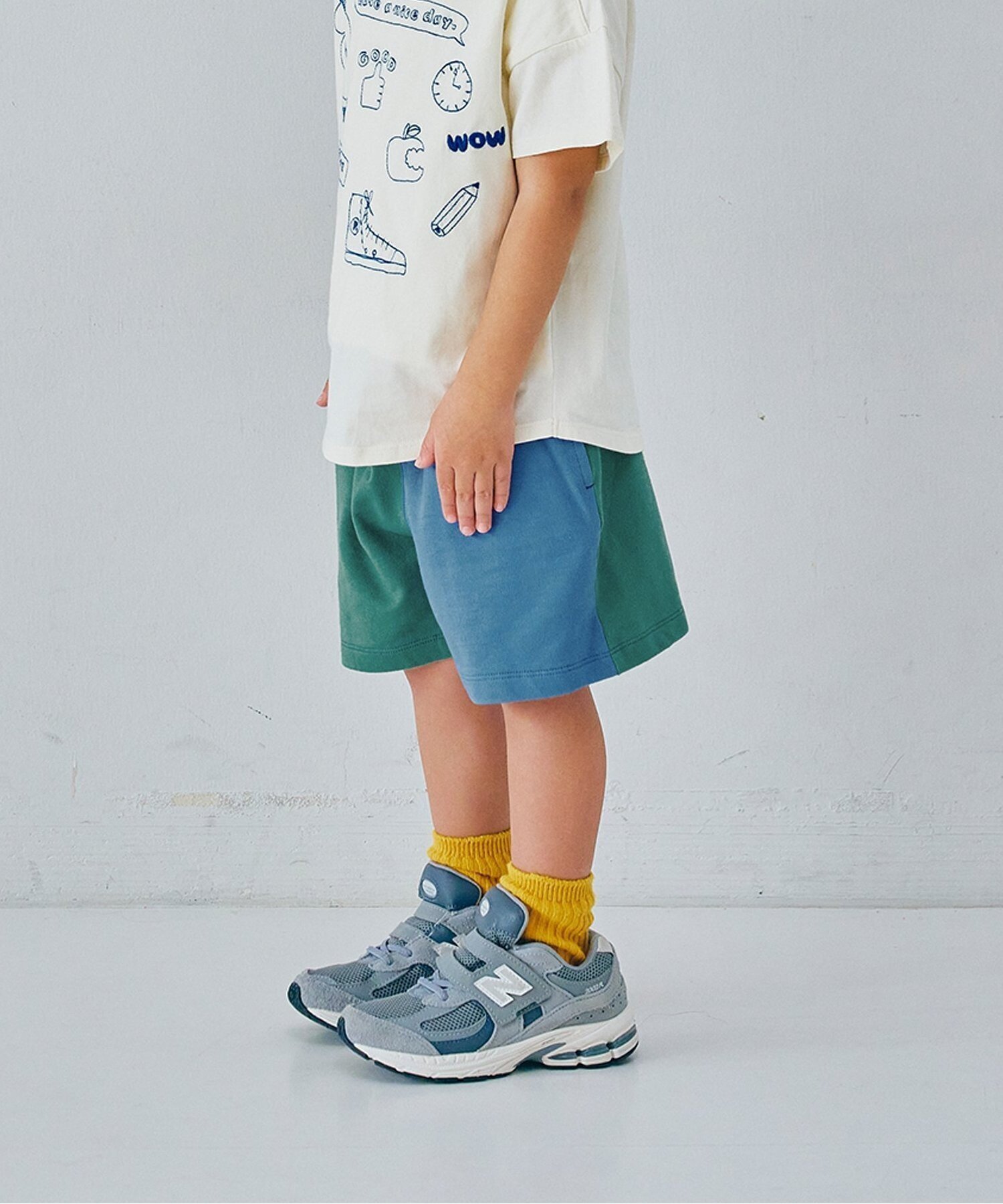【エフオー オンラインストア/F.O.Online Store / KIDS】のバリエーションミニ裏毛ハーフパンツ インテリア・キッズ・メンズ・レディースファッション・服の通販 founy(ファウニー) 　ファッション　Fashion　キッズファッション　Fashion for Kids　ボトムス　Bottoms　ハーフ　Half, Half-Length　プリント　Print, Printed Pattern　おすすめ　Recommended / Our Picks　夏　Summer　グリーン|ID: prp329100004983695 ipo3291000000037333589